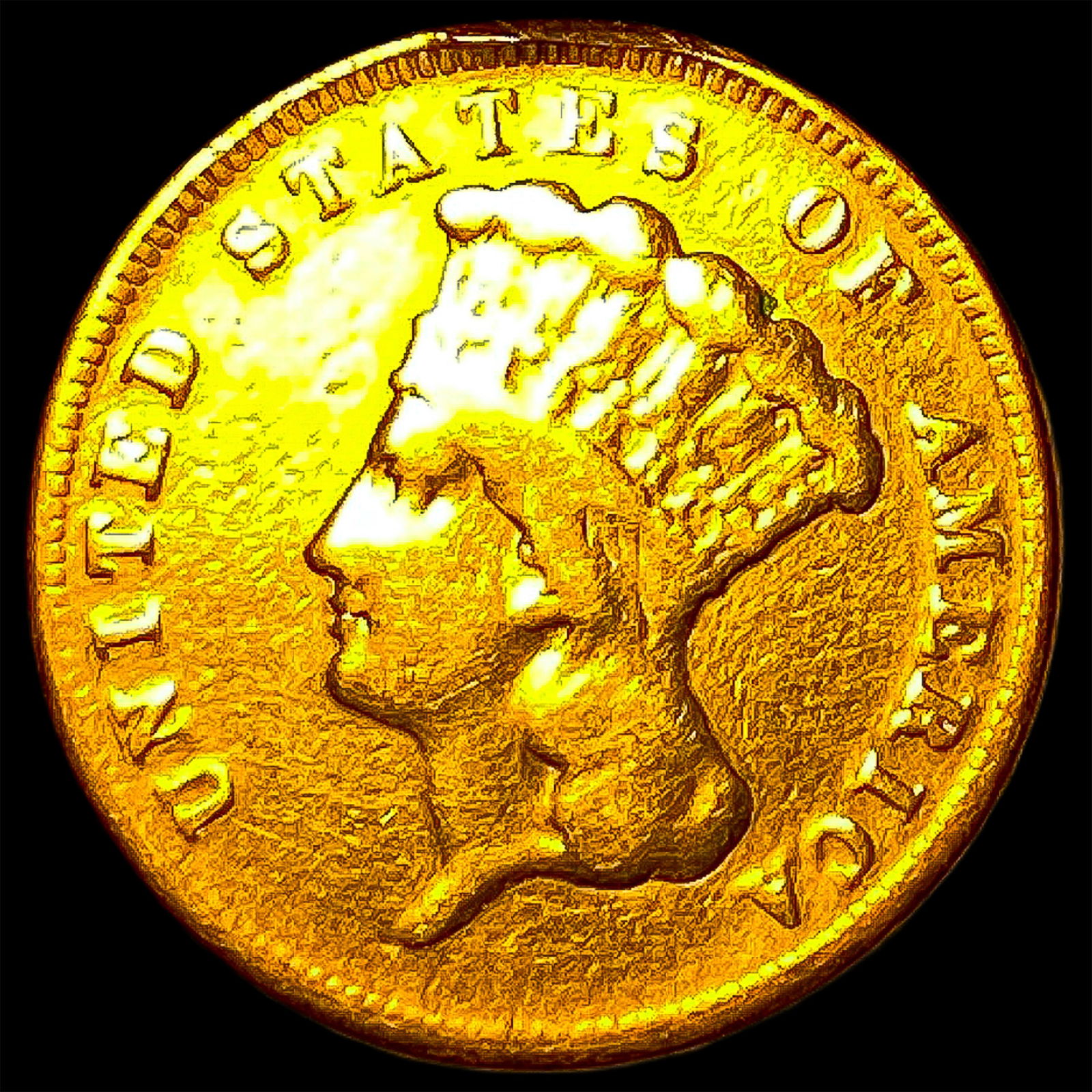 1871 $3 Gold Indian Princess Head HIGH GRADE: 1871 $3 Gold Indian Princess Head HIGH GRADE