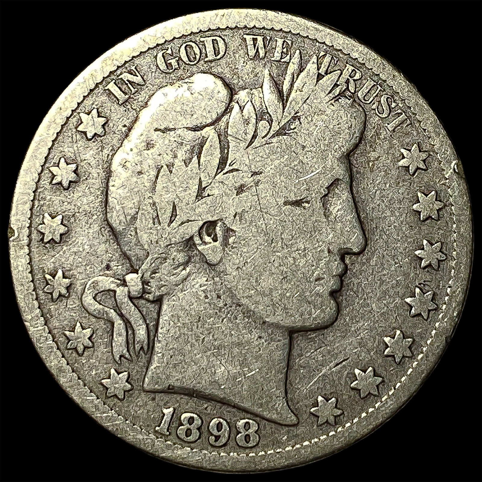 1898-S Silver Barber Half Dollar LIGHTLY CIRCULATED: 1898-S Silver Barber Half Dollar LIGHTLY CIRCULATED