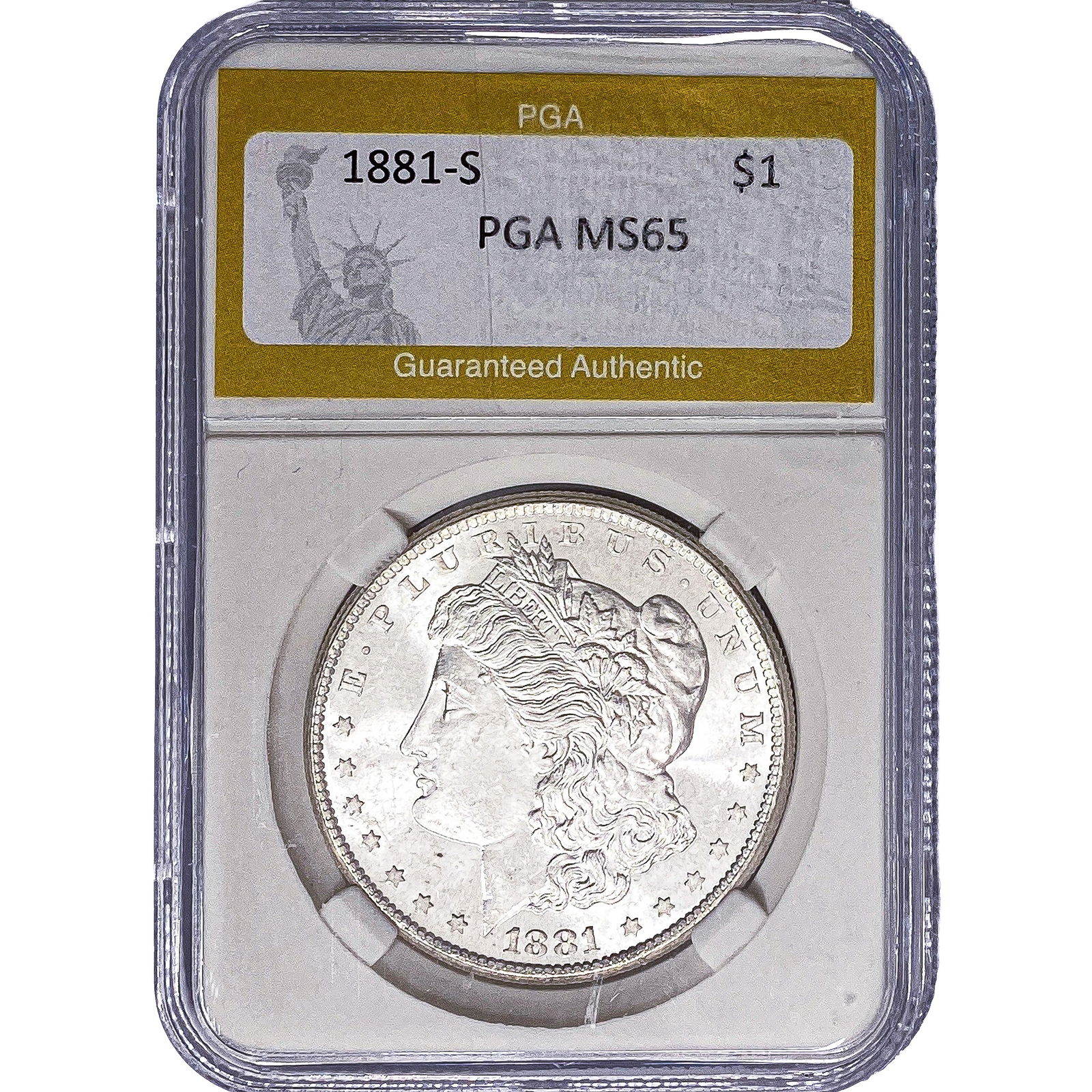 1881-S Morgan Silver Dollar PGA MS65: 1881-S Morgan Silver Dollar PGA MS65