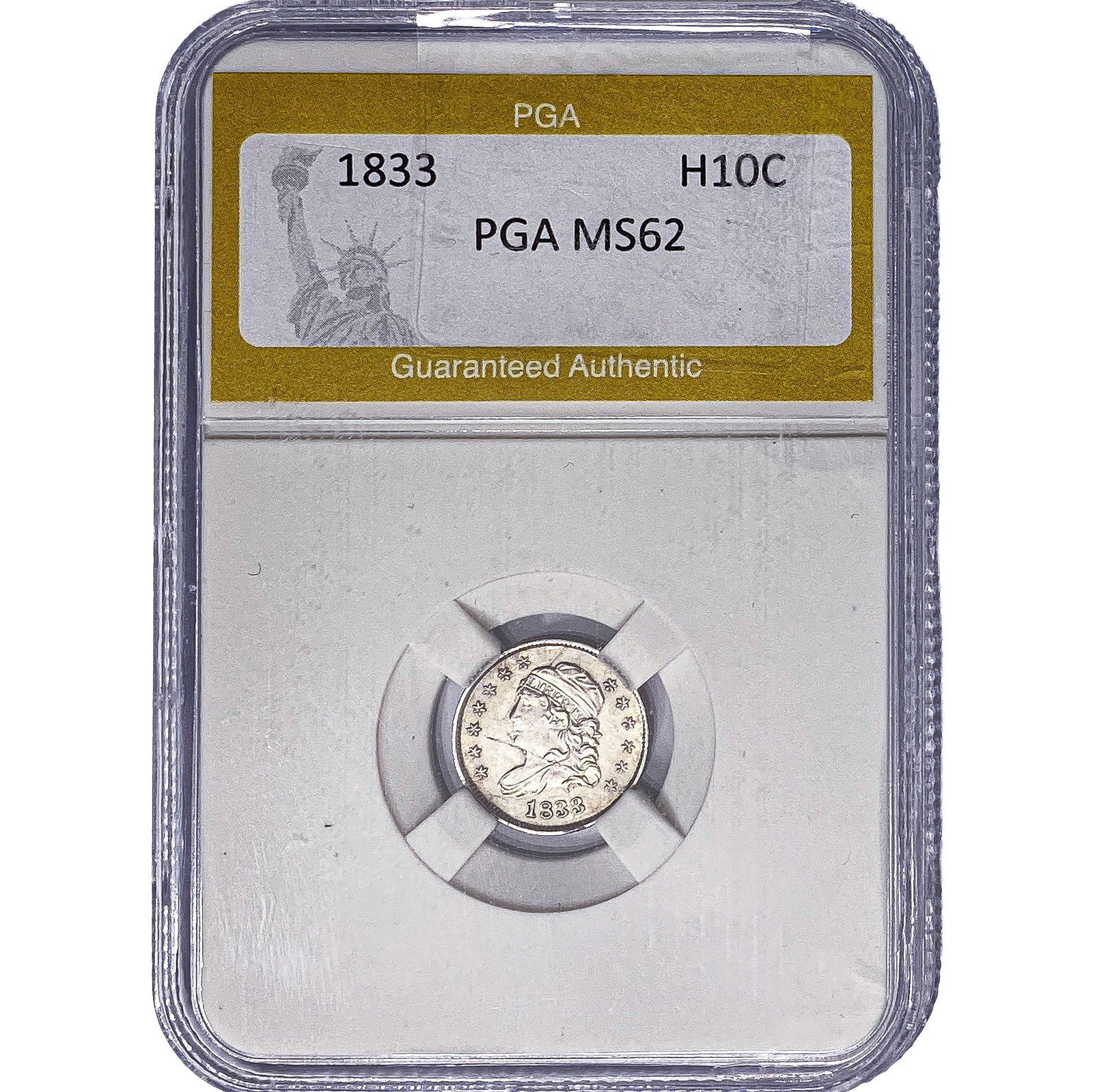 1833 Capped Bust Half Dime PGA MS62: 1833 Capped Bust Half Dime PGA MS62