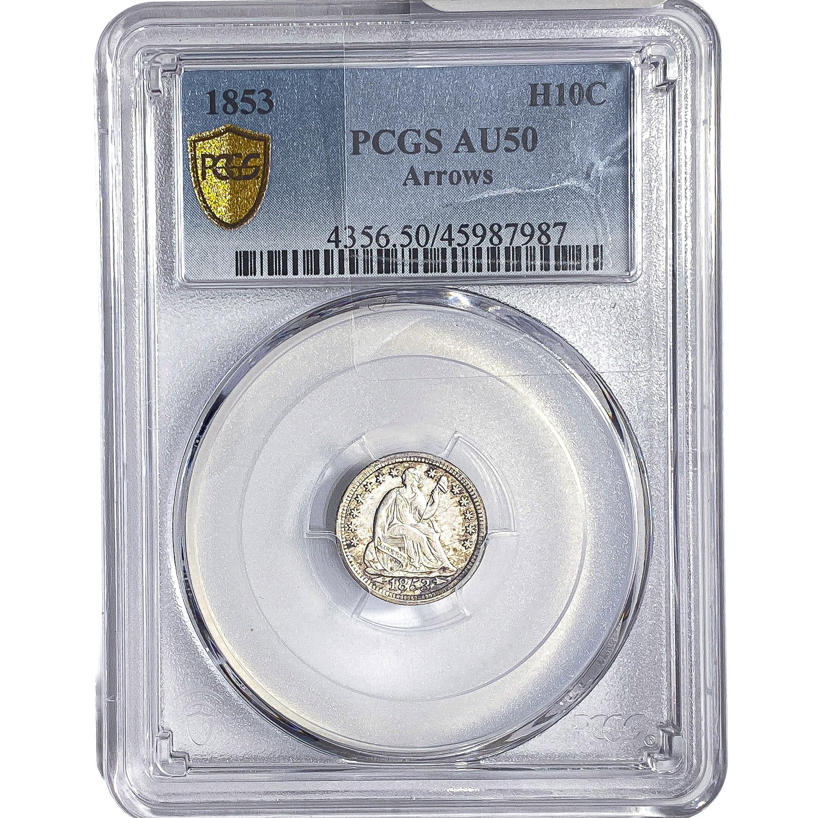 1853 Seated Liberty Dime PCGS AU50 Arrows (1 of 2)