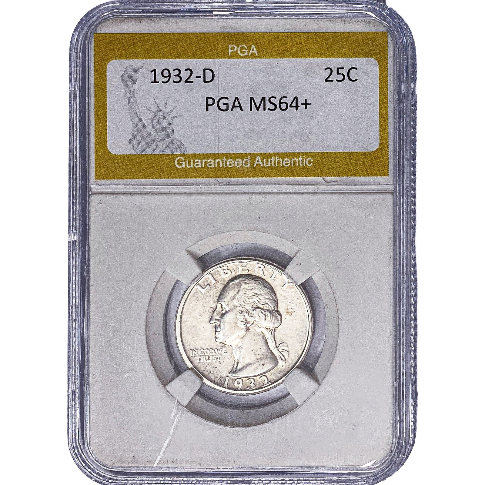 1932-D Washington Silver Quarter PGA MS64+: 1932-D Washington Silver Quarter PGA MS64+