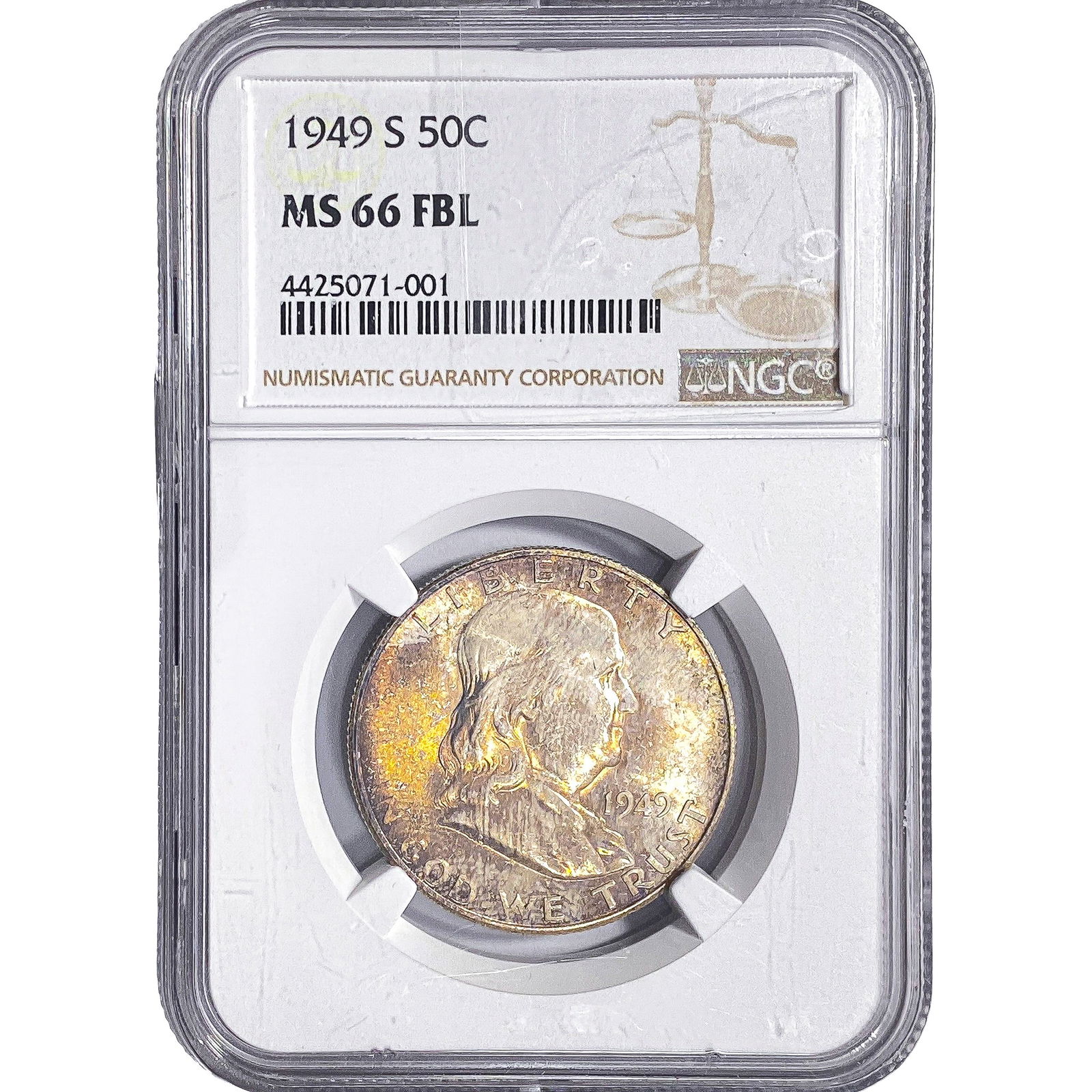 1949-S Franklin Half Dollar NGC MS66 FBL (1 of 2)
