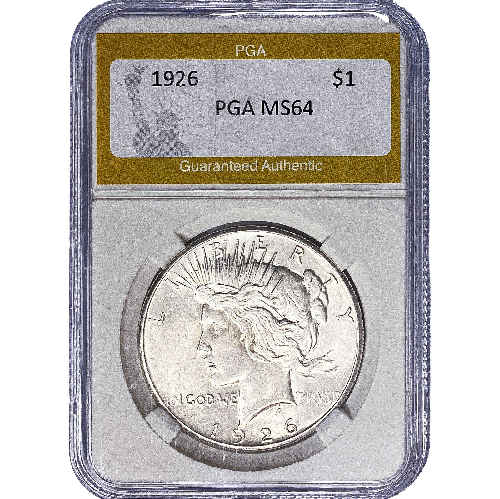 1926 Silver Peace Dollar PGA MS64: 1926 Silver Peace Dollar PGA MS64