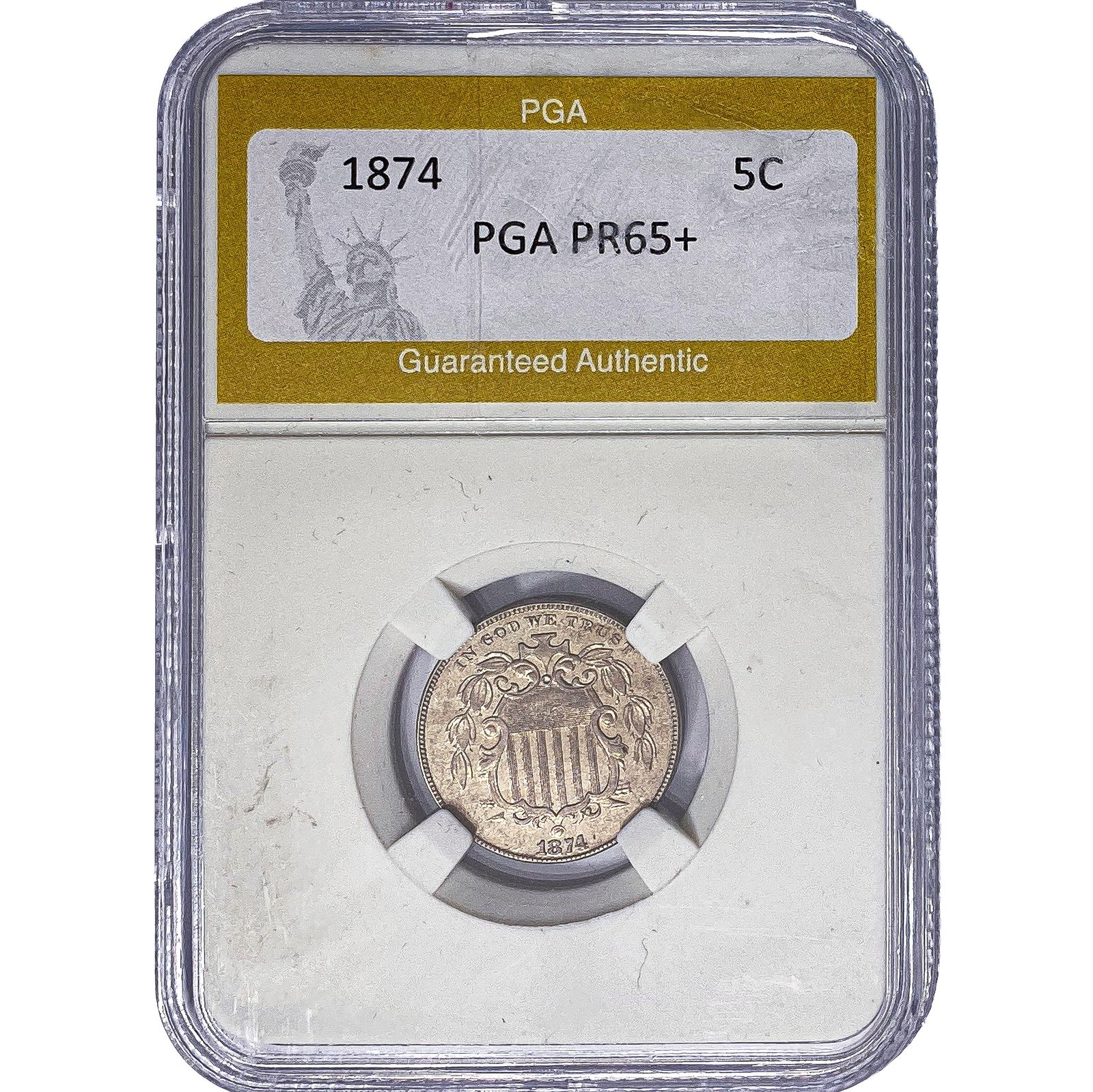 1874 Shield Nickel PGA PR65+ (1 of 2)