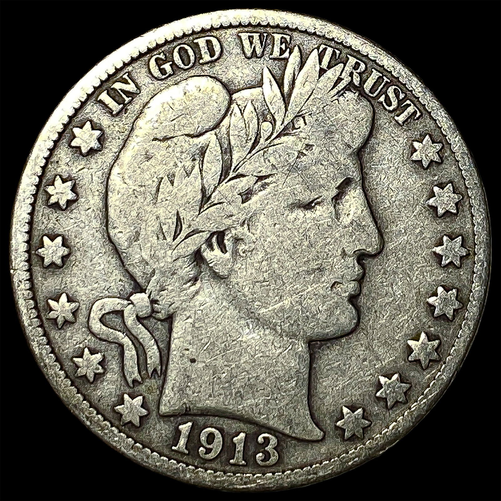 1913-S Silver Barber Half Dollar NICELY CIRCULATED (1 of 2)
