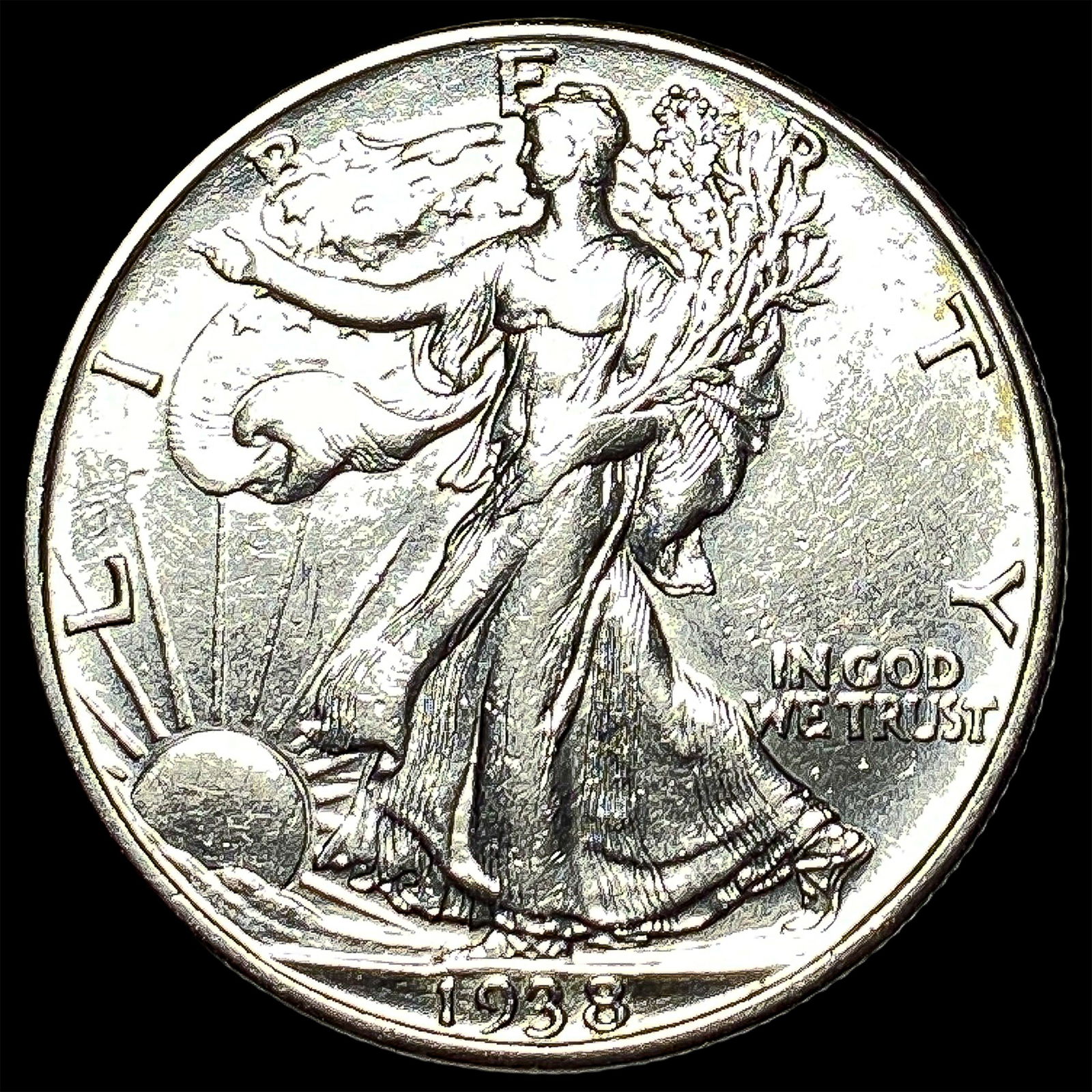 1938-D Silver Walking Liberty Half Dollar CHOICE AU: 1938-D Silver Walking Liberty Half Dollar CHOICE AU