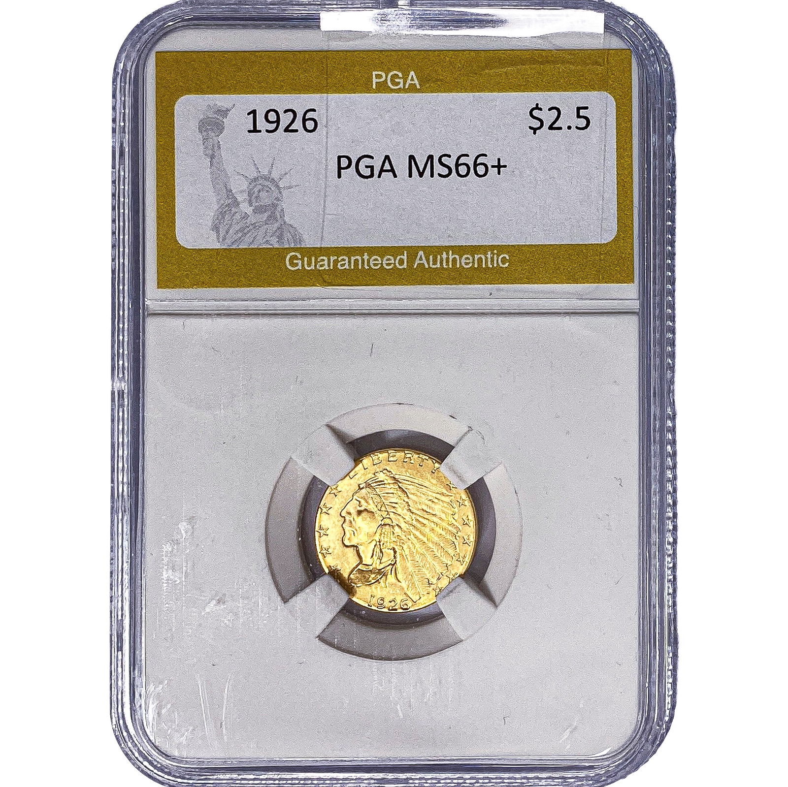 1926 $2.50 Gold Quarter Eagle PGA MS66+: 1926 $2.50 Gold Quarter Eagle PGA MS66+