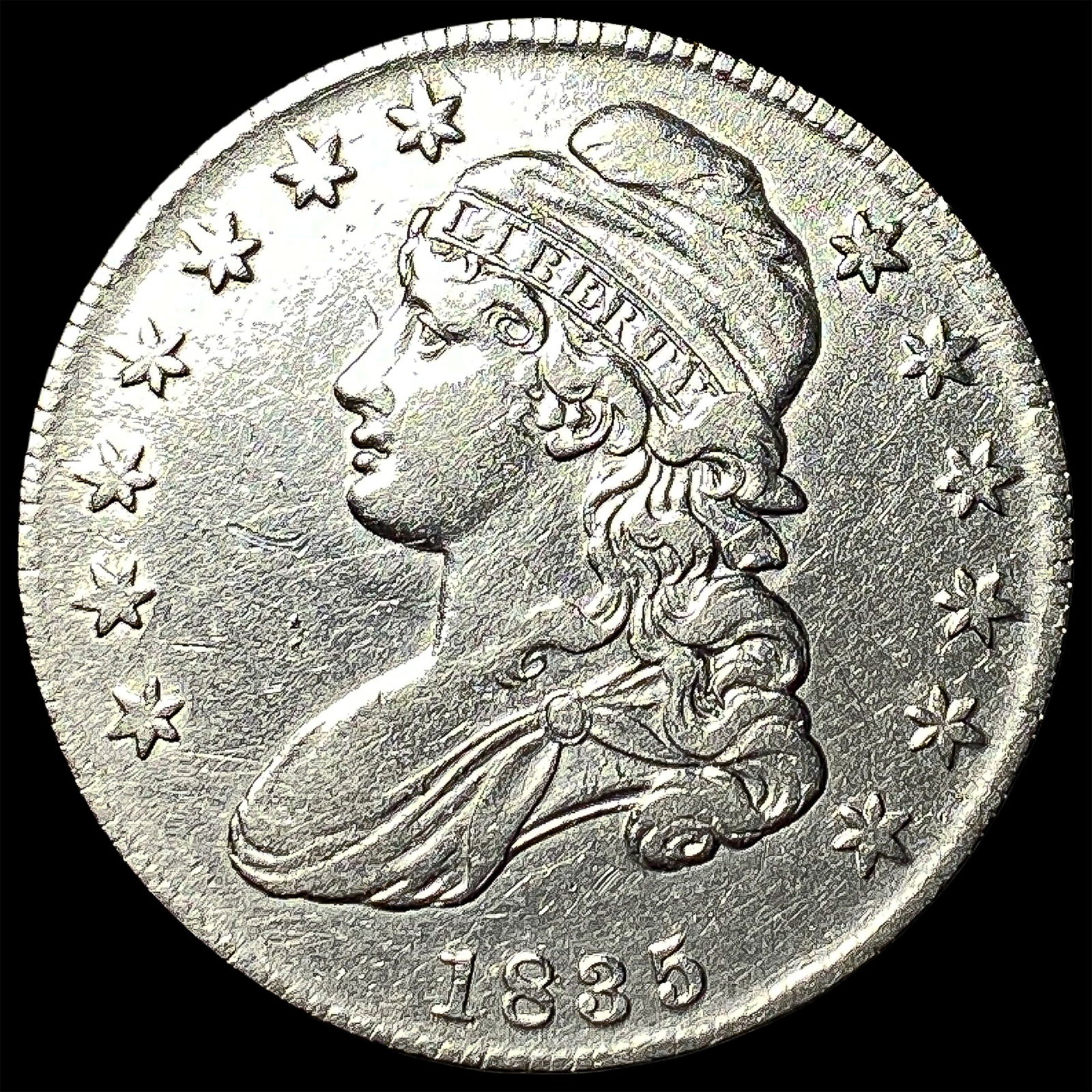 1835 Capped Bust Half Dollar NEARLY UNCIRCULATED: 1835 Capped Bust Half Dollar NEARLY UNCIRCULATED