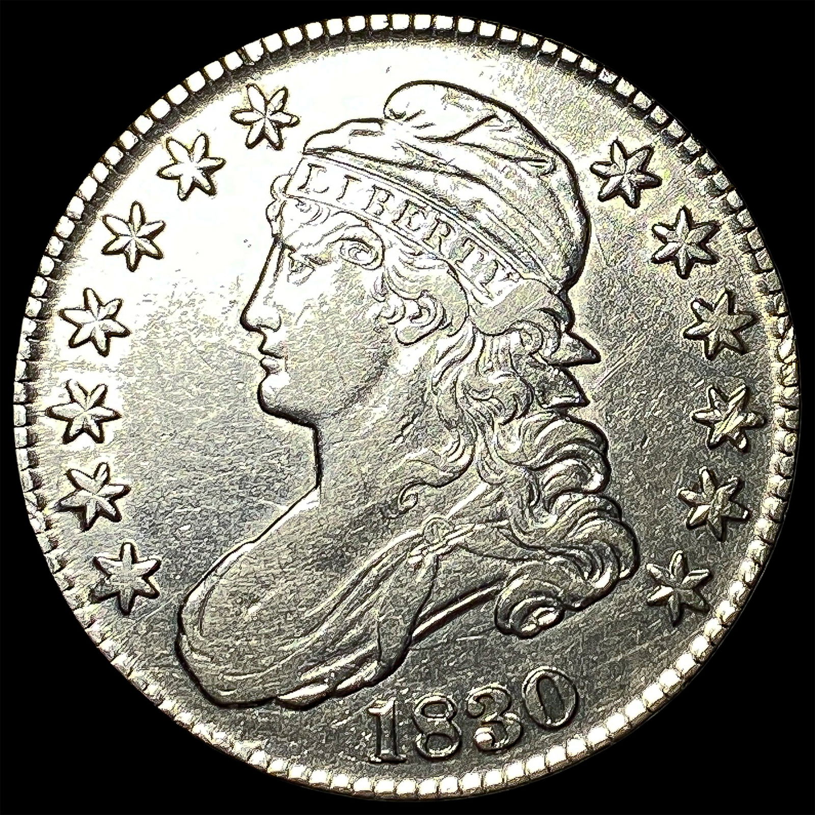 1830 Capped Bust Half Dollar NEARLY UNCIRCULATED: 1830 Capped Bust Half Dollar NEARLY UNCIRCULATED