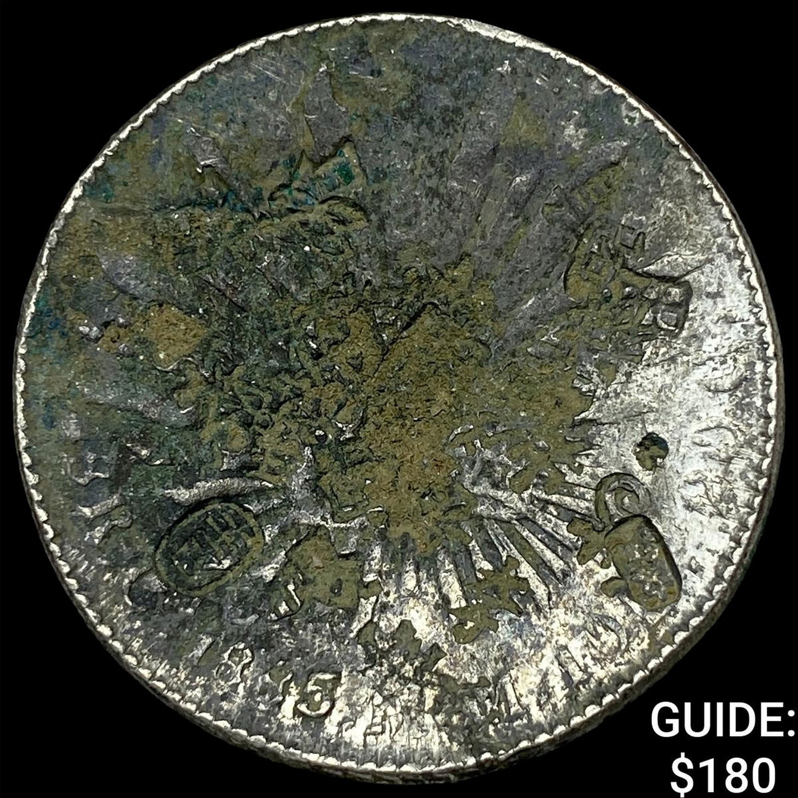 Mexico Silver 8 Reales Punch Marked NEARLY UNCIRCULATED: Mexico Silver 8 Reales Punch Marked NEARLY UNCIRCULATED