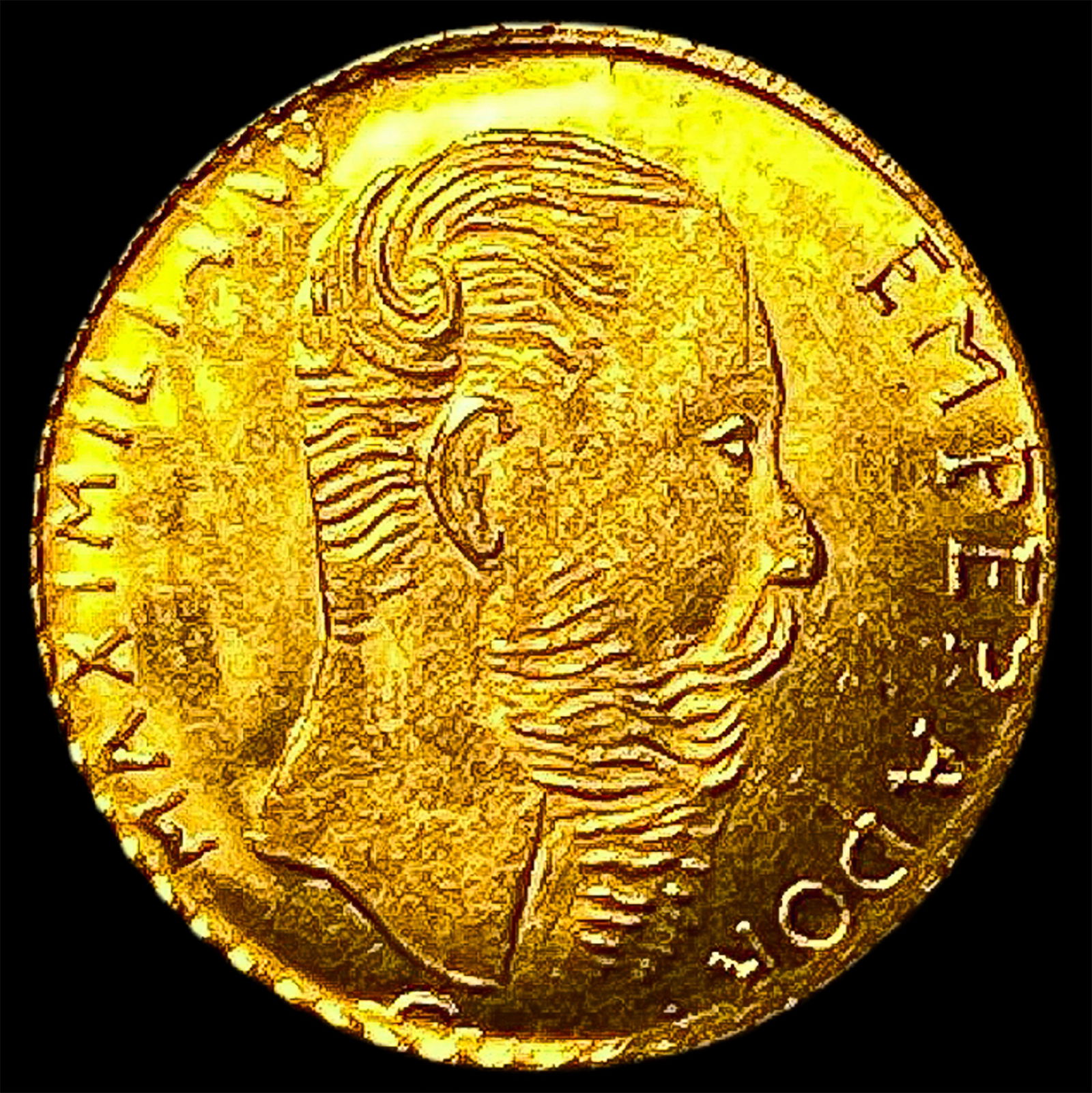 1865 Mexico Gold Maximilian 20 Pesos HIGH GRADE: 1865 Mexico Gold Maximilian 20 Pesos HIGH GRADE