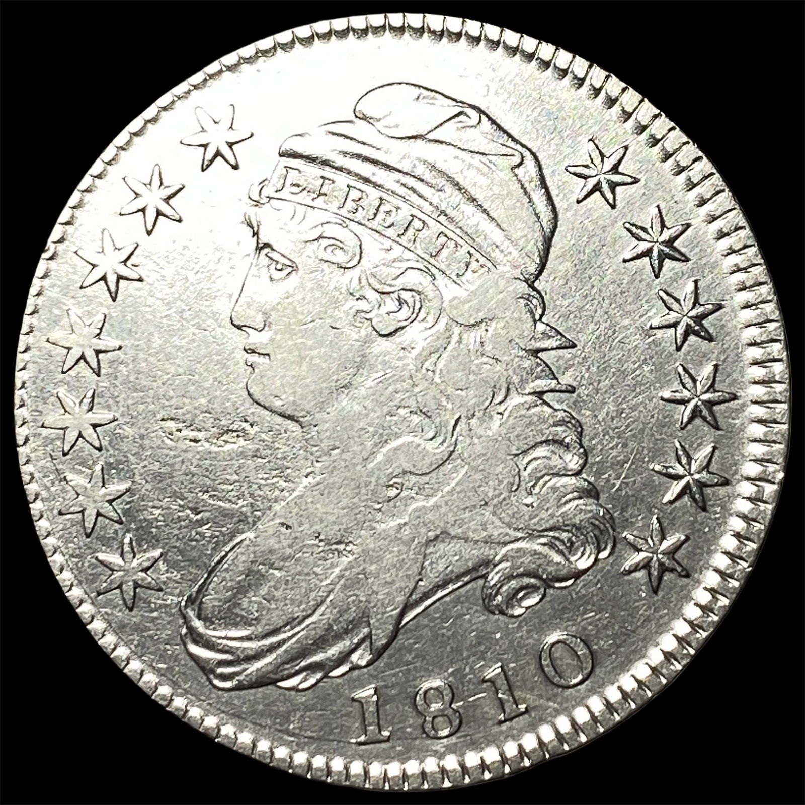 1810 Capped Bust Half Dollar CLOSELY UNCIRCULATED: 1810 Capped Bust Half Dollar CLOSELY UNCIRCULATED