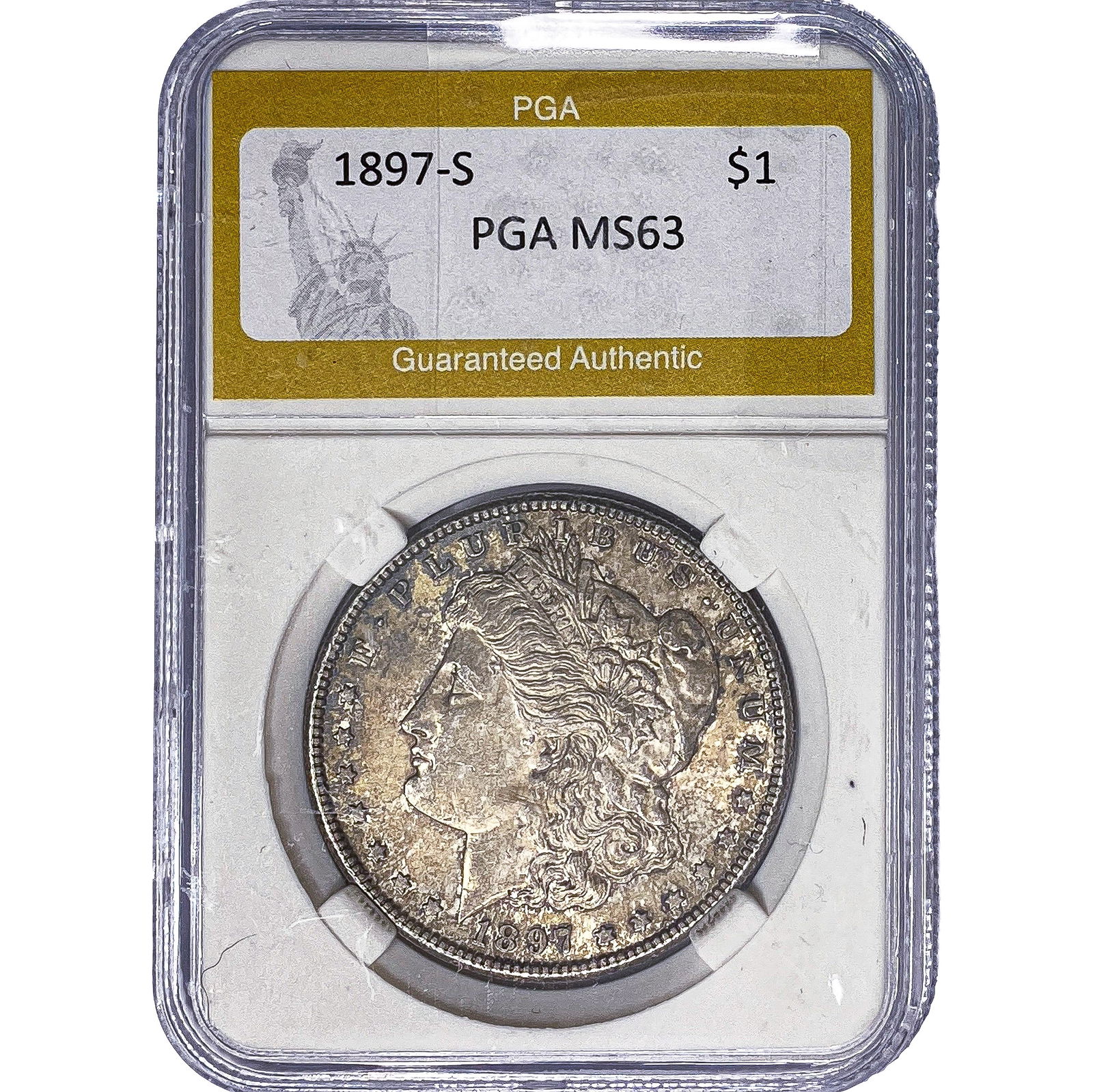 1897-S Morgan Silver Dollar PGA MS63: 1897-S Morgan Silver Dollar PGA MS63