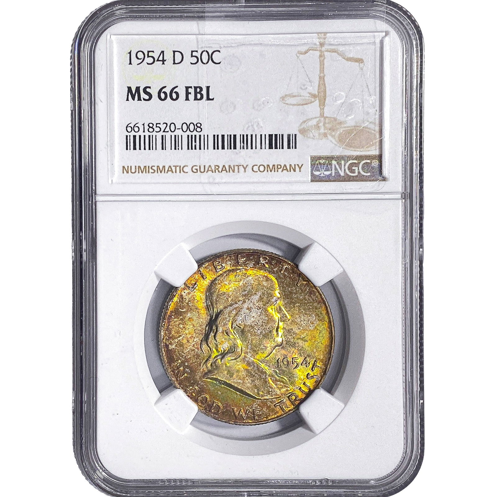 1954-D Franklin Half Dollar NGC MS66 FBL (1 of 2)