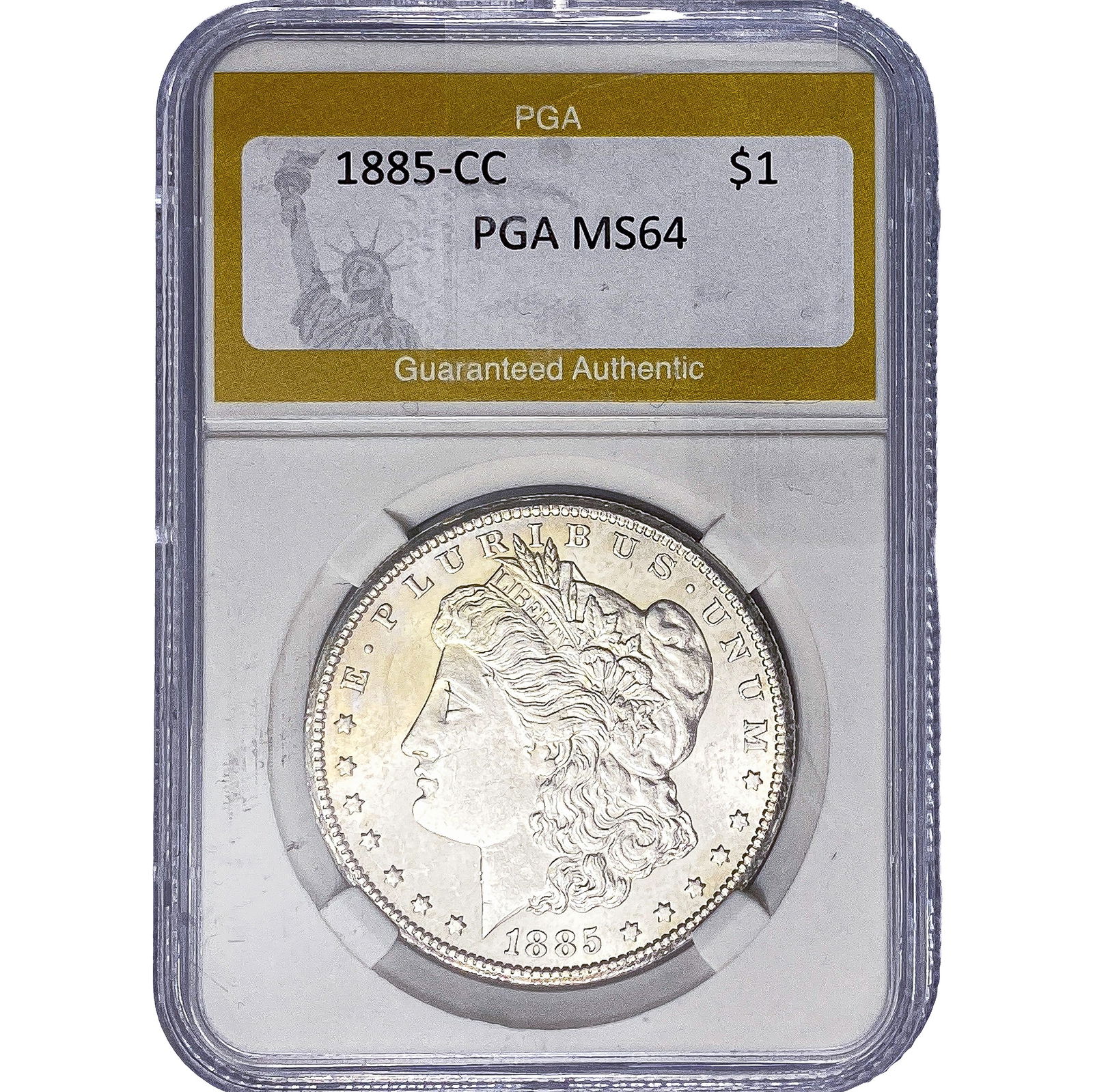 1885-CC Morgan Silver Dollar PGA MS64: 1885-CC Morgan Silver Dollar PGA MS64