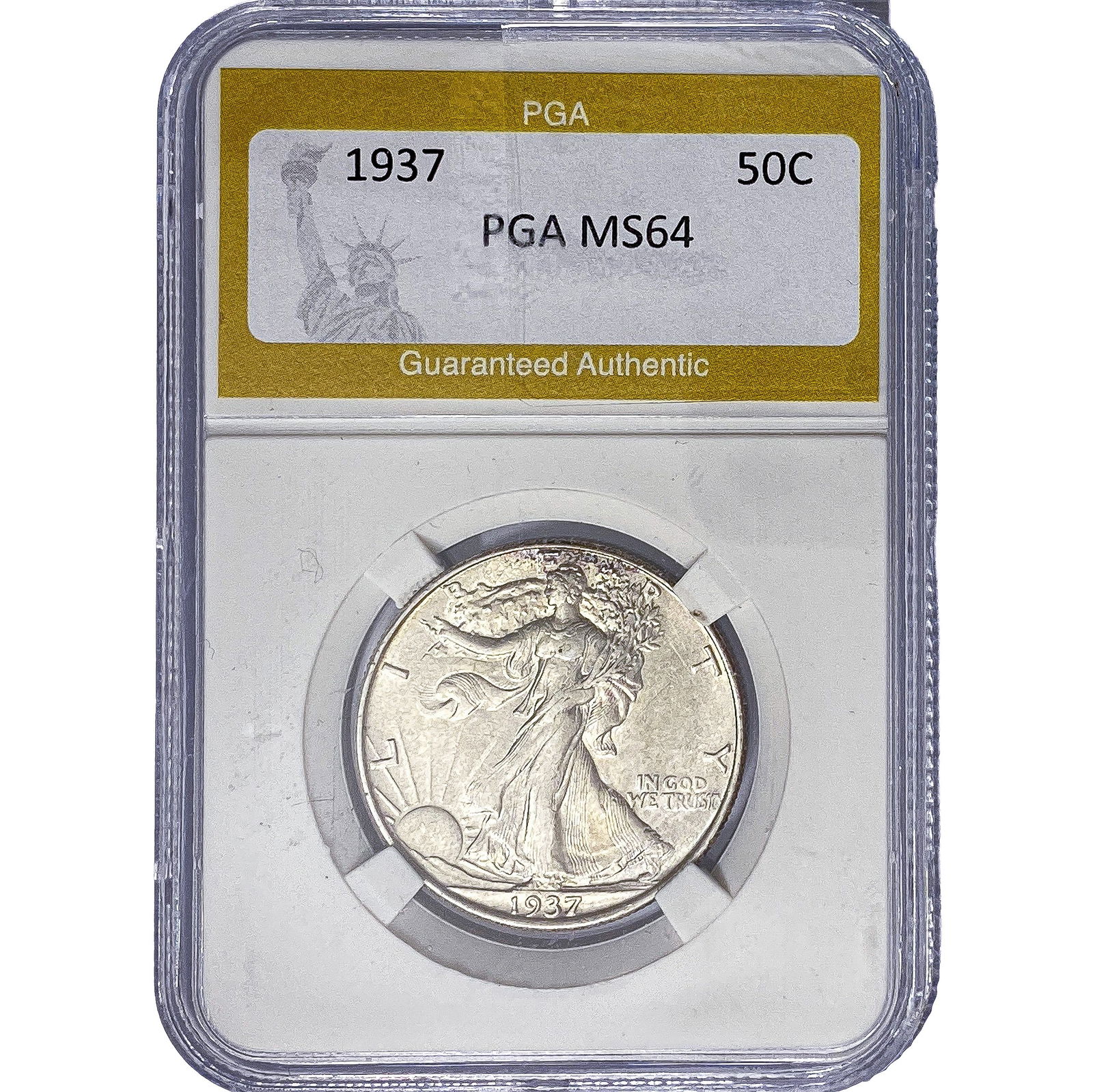 1937 Walking Liberty Half Dollar PGA MS64: 1937 Walking Liberty Half Dollar PGA MS64