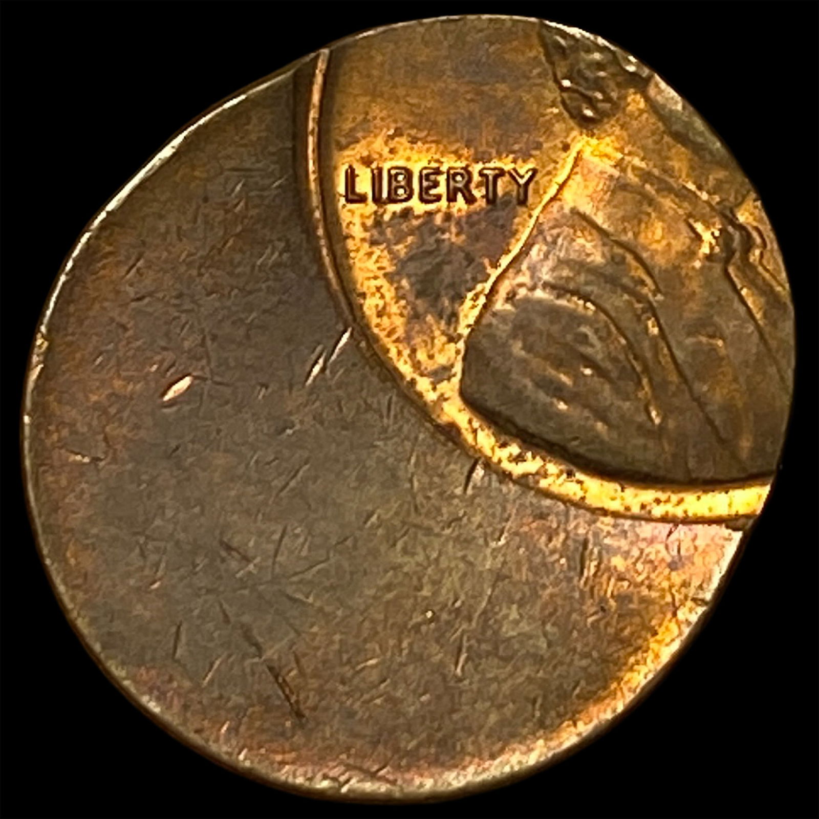 Lincoln cent off-center strike error. UNCIRCULATED: Lincoln cent off-center strike error. UNCIRCULATED