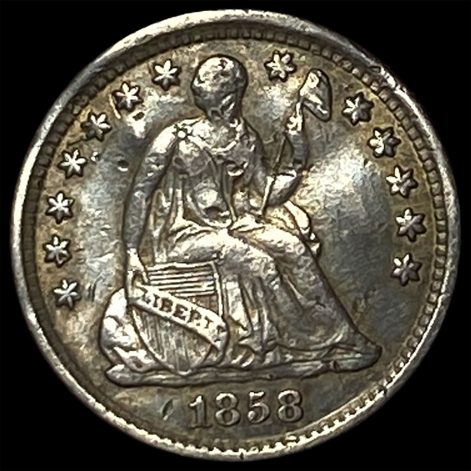 1858-O Silver Half Dime HIGH GRADE (1 of 2)