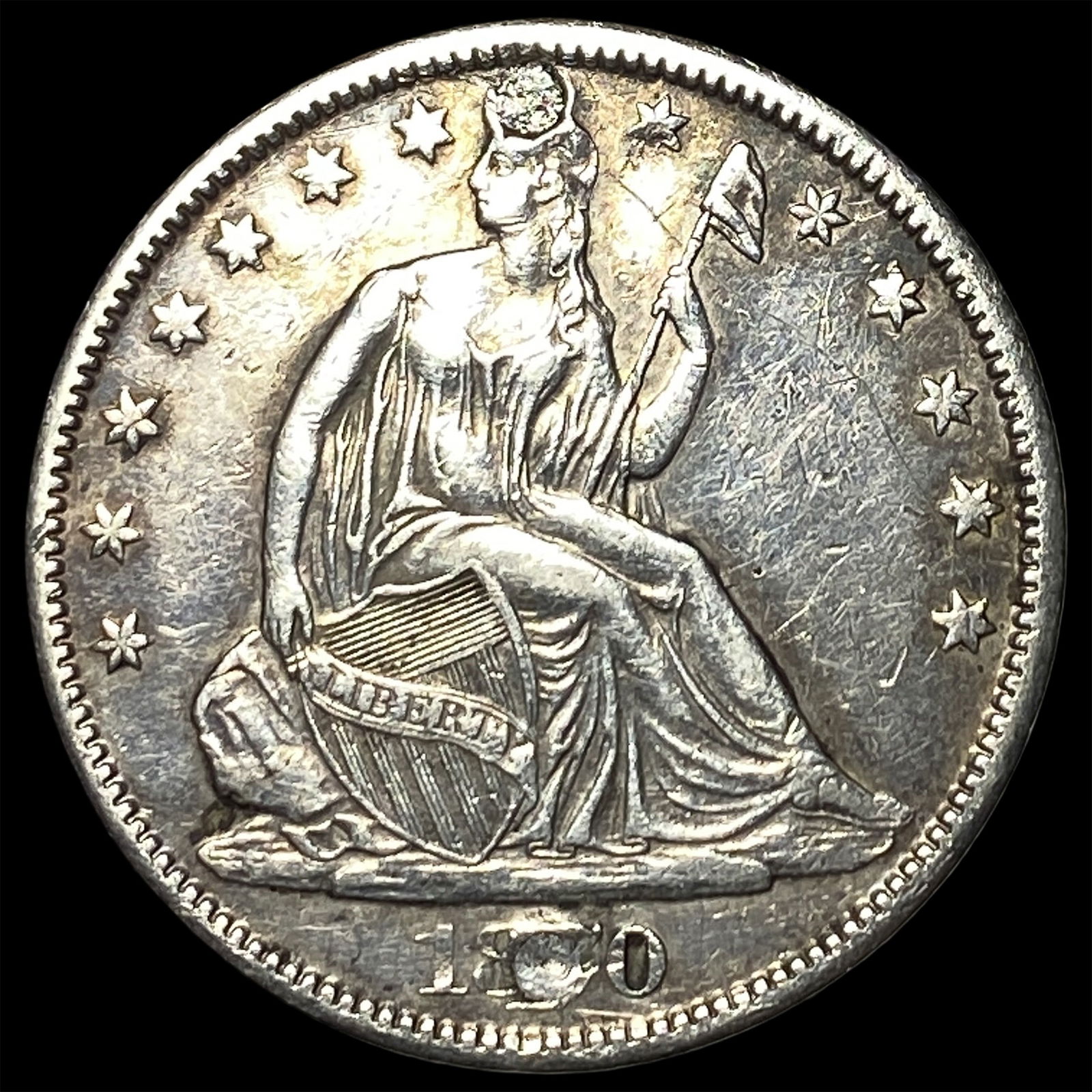 1870-S Silver Half Dollar LIGHTLY CIRCULATED: 1870-S Silver Half Dollar LIGHTLY CIRCULATED