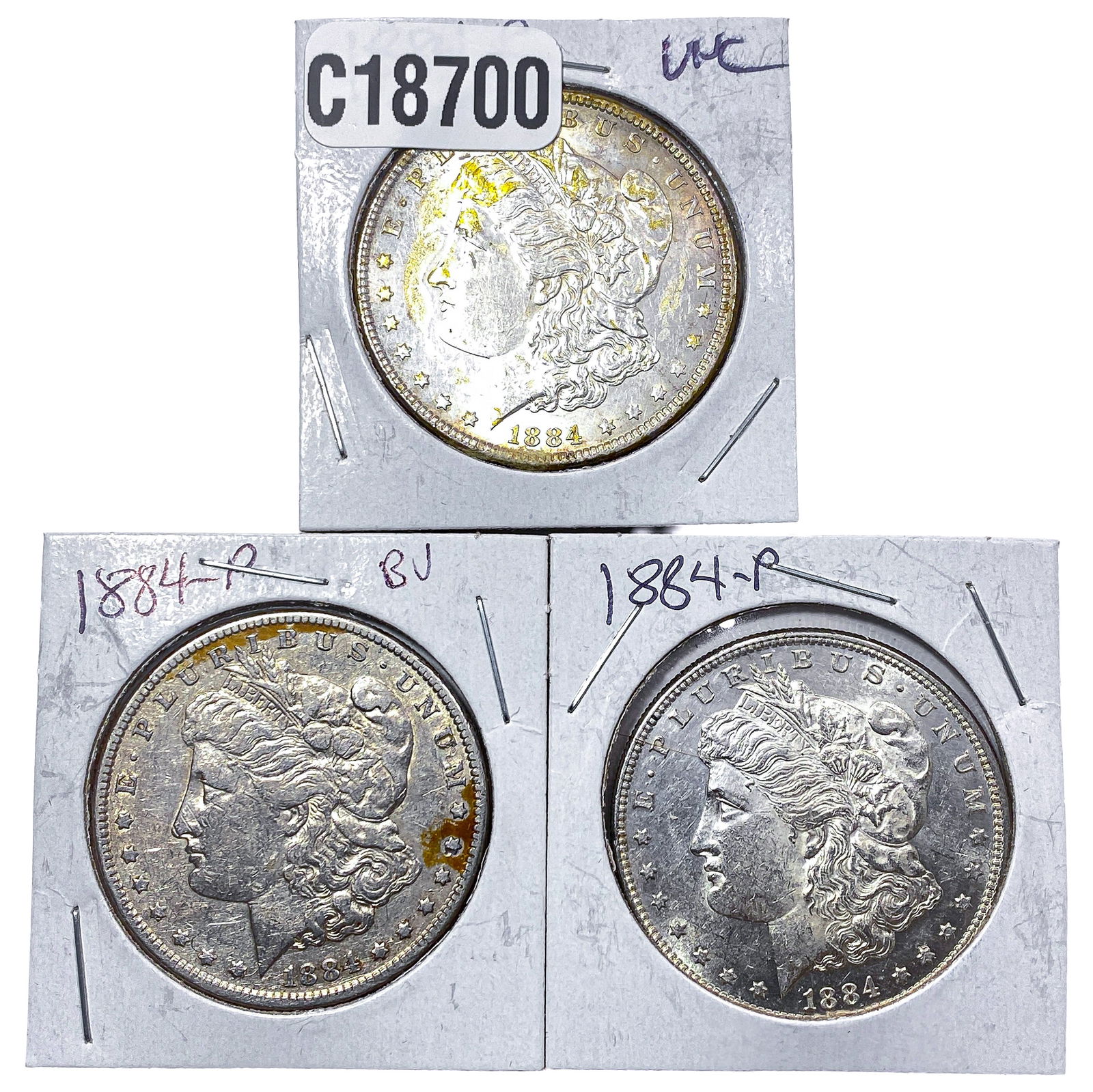 [3 Coins] 1884 Morgan Silver Dollar: [3 Coins] 1884 Morgan Silver Dollar