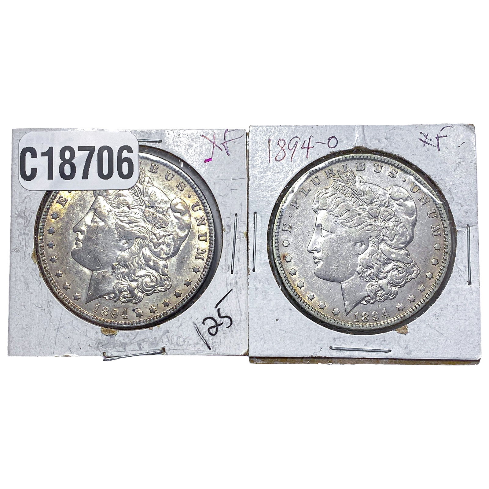 [2 Coins] 1894 Morgan Silver Dollar: [2 Coins] 1894 Morgan Silver Dollar