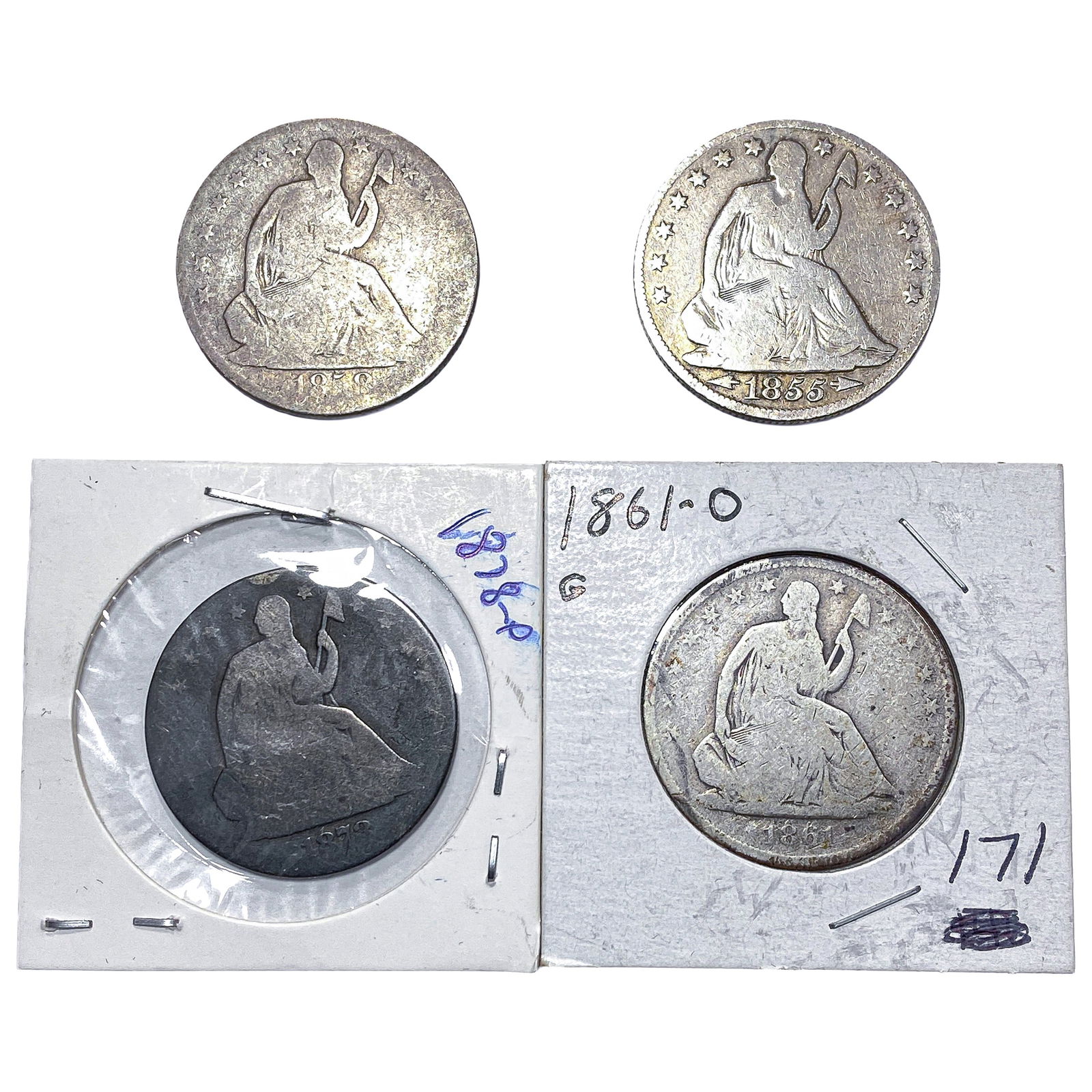 [3 Coins] 1855-1878 Seated Liberty Half Dollar (1 of 2)