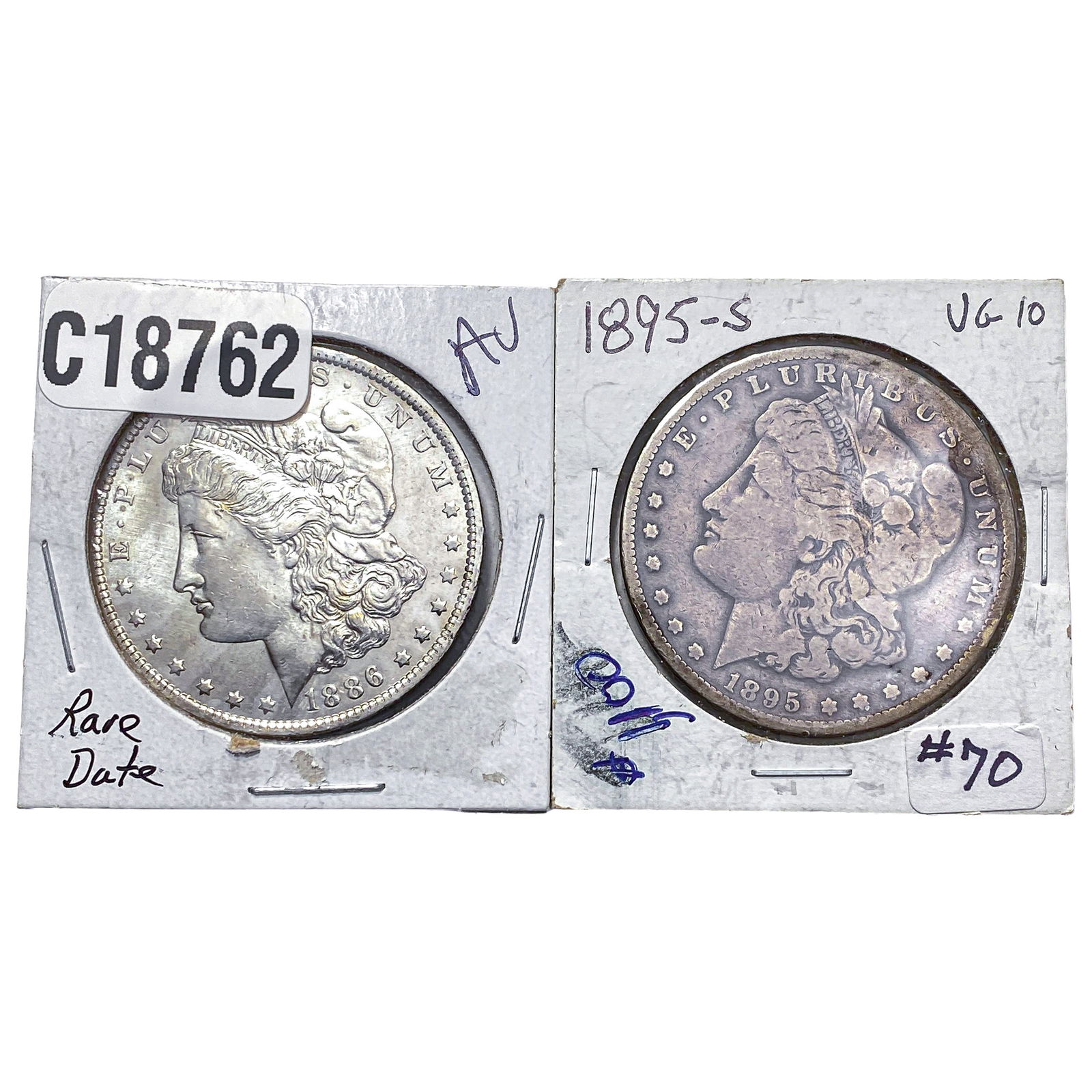 [2 Coins] 1886-1895 Morgan Silver Dollar: [2 Coins] 1886-1895 Morgan Silver Dollar