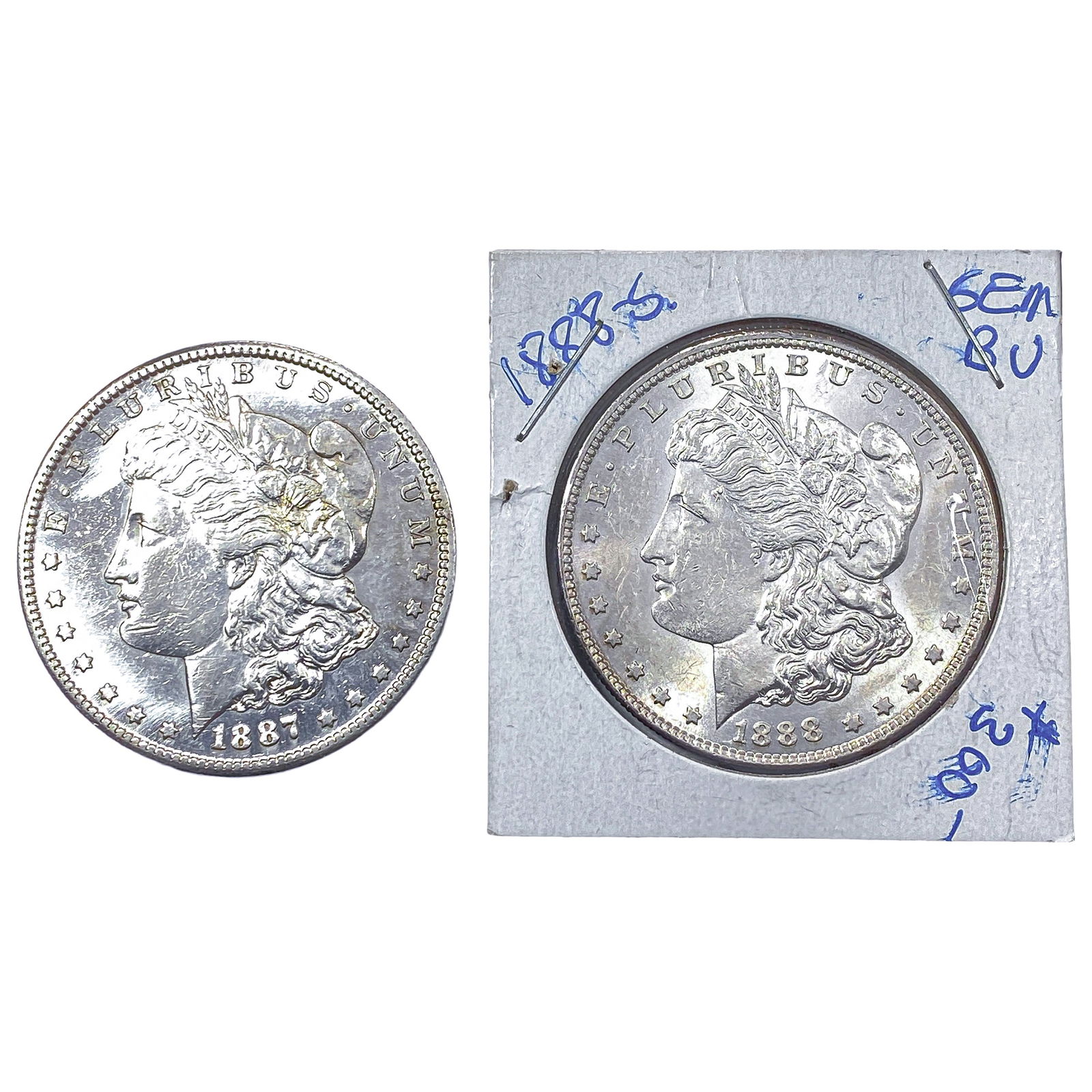 [2 Coins] 1887-1888 Morgan Silver Dollar: [2 Coins] 1887-1888 Morgan Silver Dollar