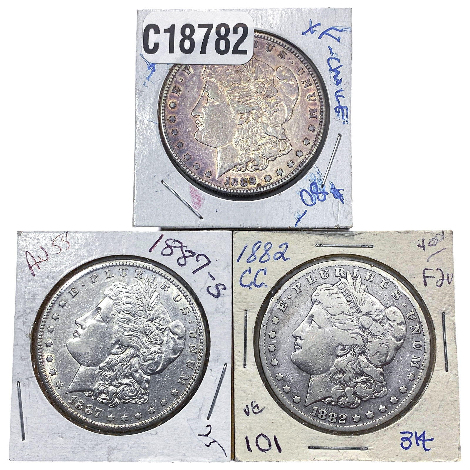 [3 Coins] 1882-1889 Morgan Silver Dollar (1 of 2)