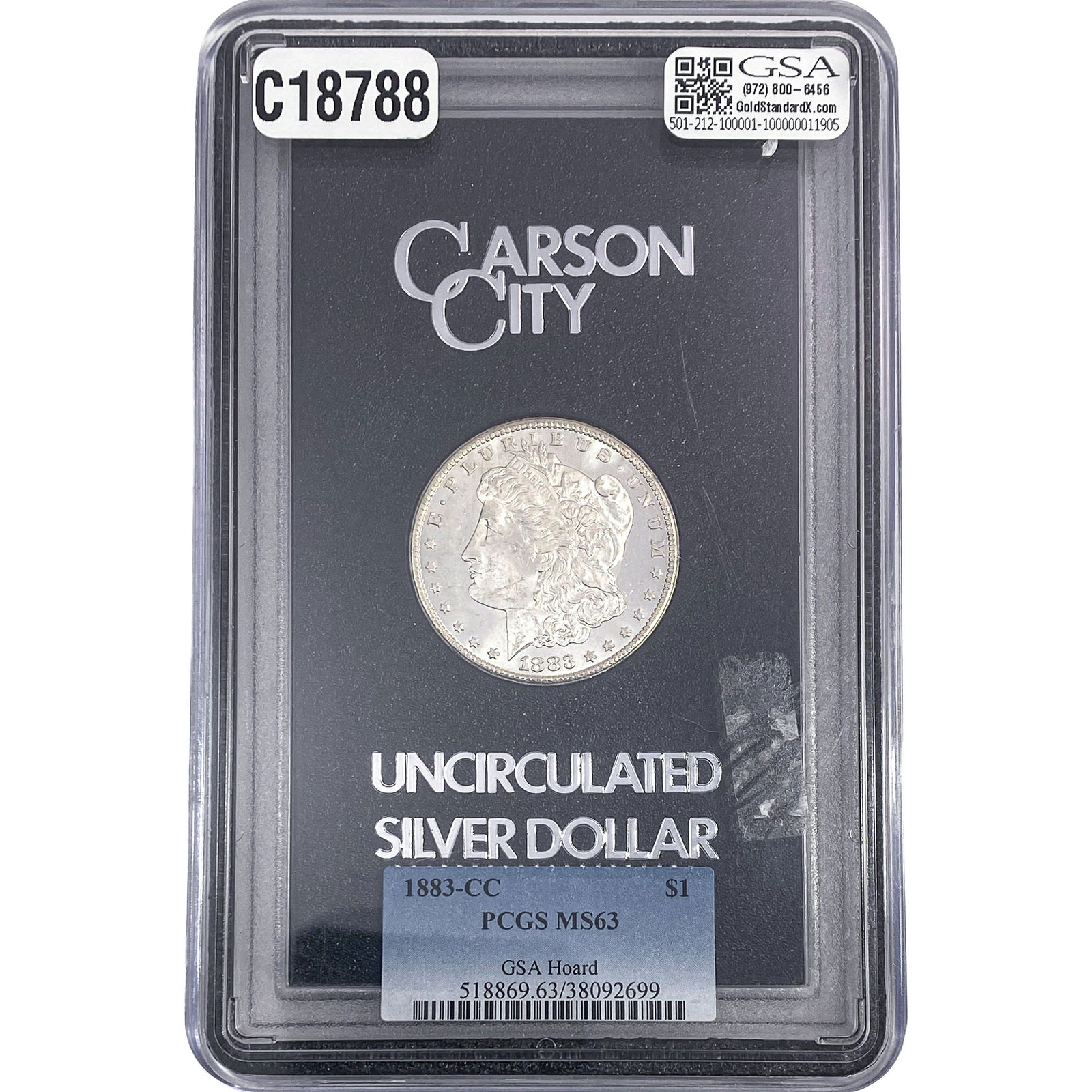 1883-CC Morgan Silver Dollar PCGS MS63: 1883-CC Morgan Silver Dollar PCGS MS63