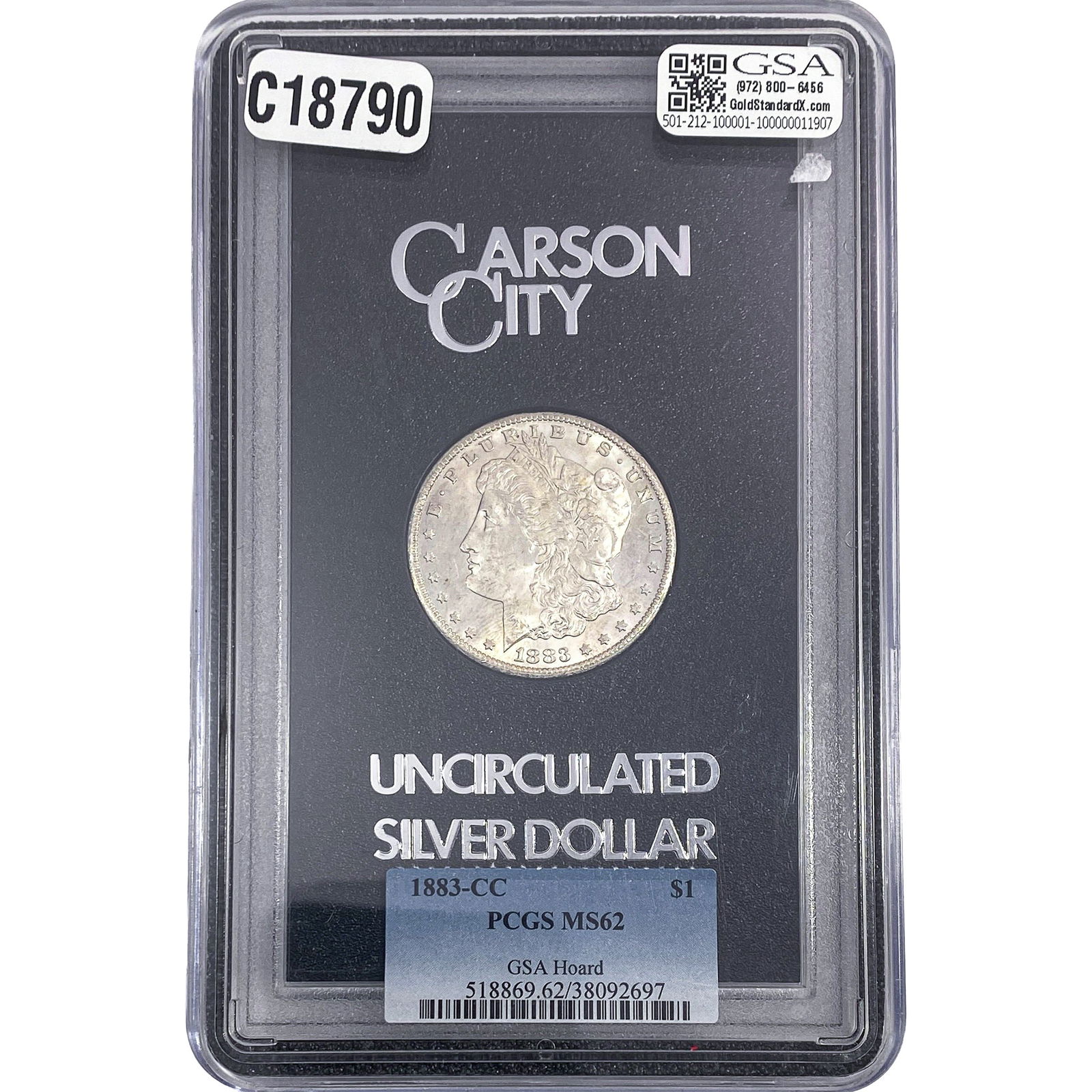 1883-CC Morgan Silver Dollar PCGS MS62 (1 of 2)