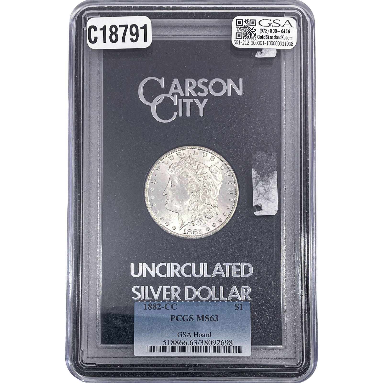 1882-CC Morgan Silver Dollar PCGS MS63 (1 of 2)