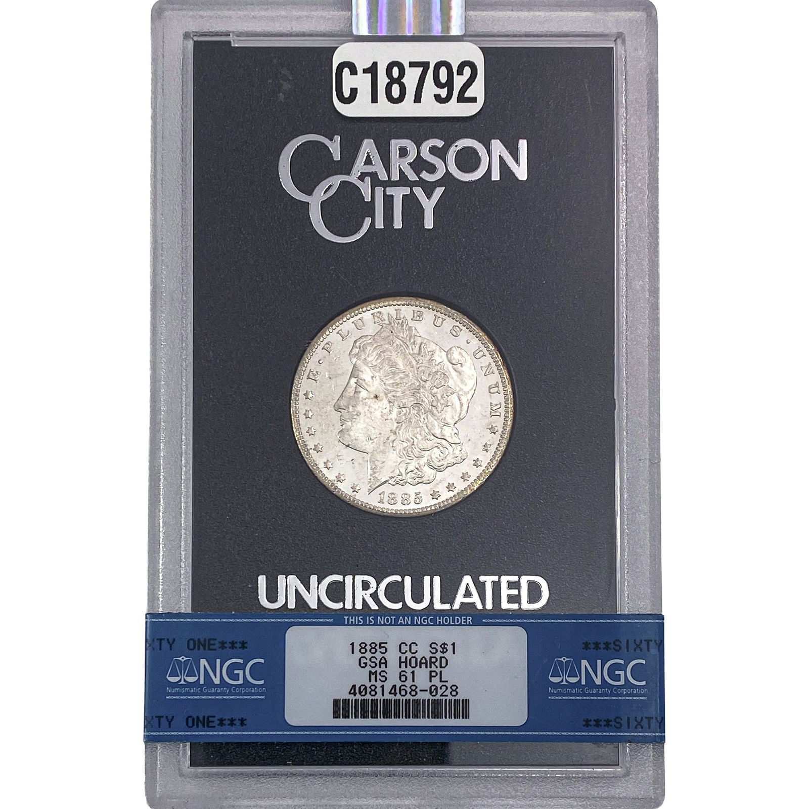 1885-CC Morgan Silver Dollar NGC MS61 PL: 1885-CC Morgan Silver Dollar NGC MS61 PL