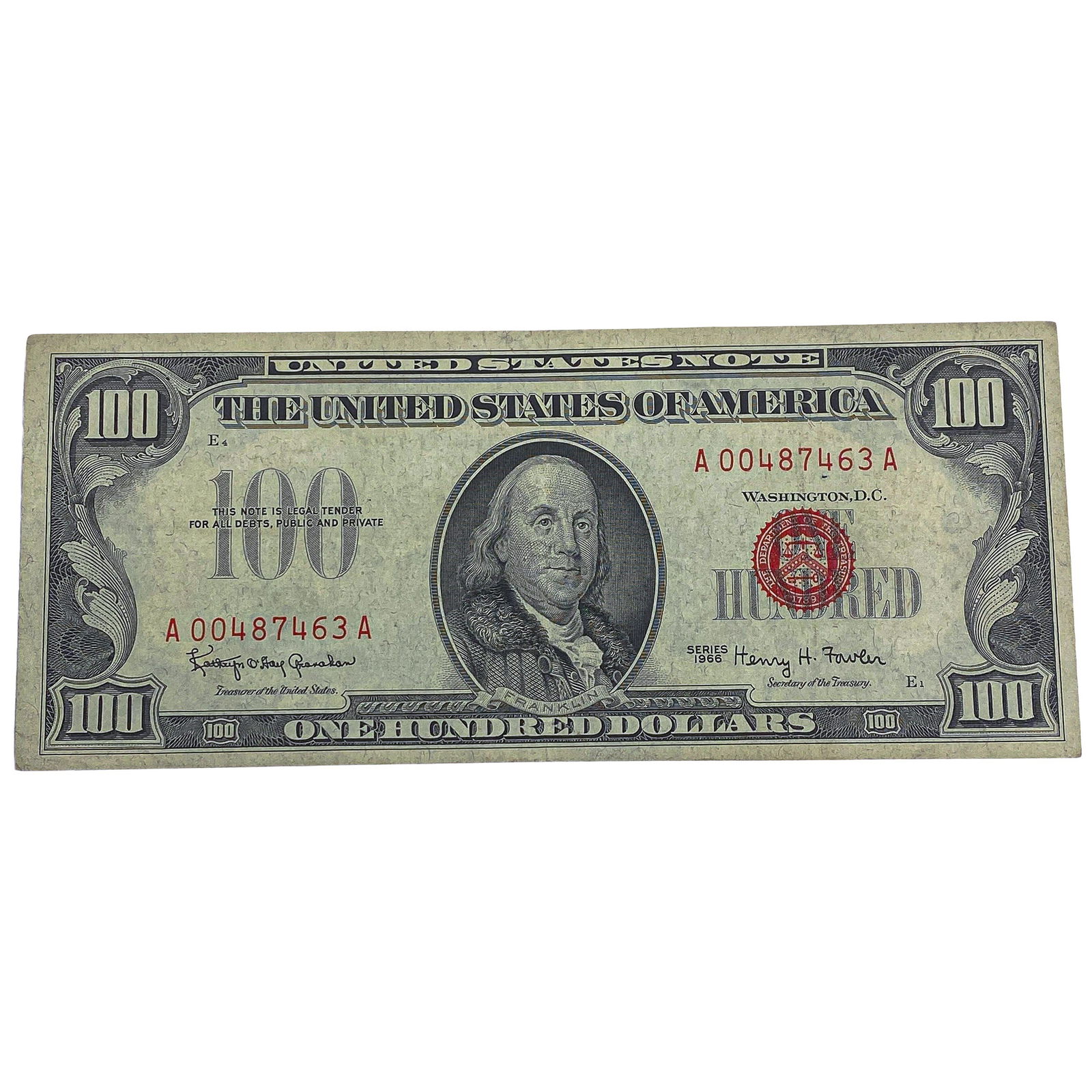 1966 $100 Red Seal U.S. Note: 1966 $100 Red Seal U.S. Note