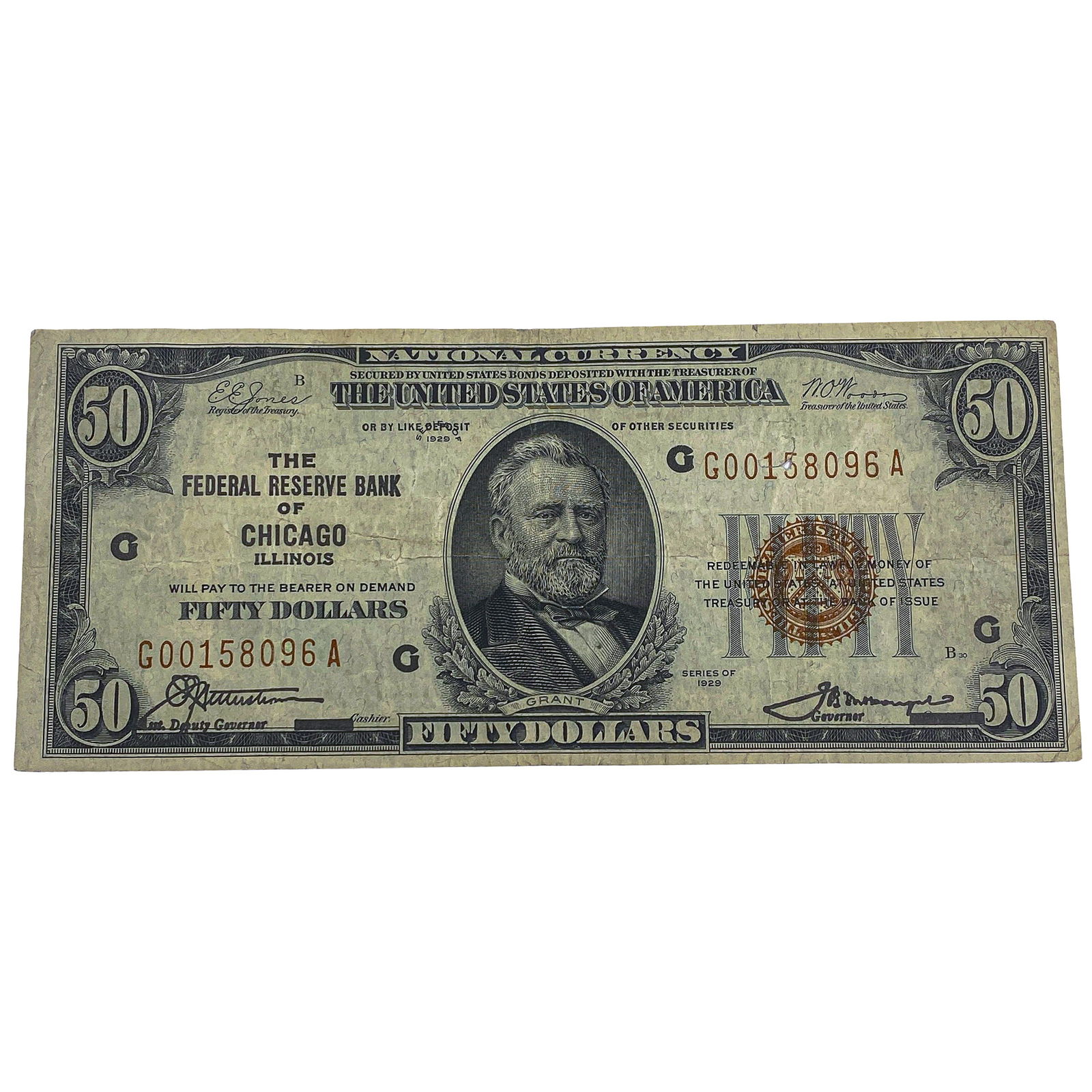 1929 $50 U.S. Federal Reserve Note Chicago (1 of 2)
