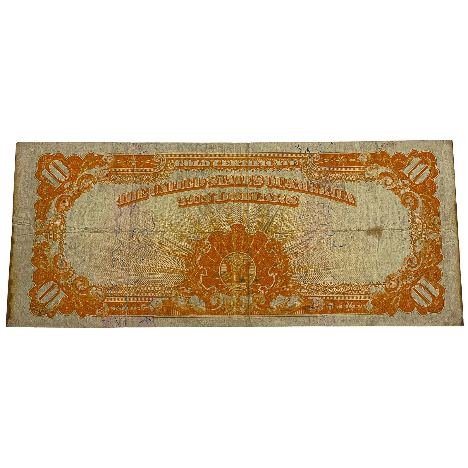 1907 $10 Gold Certificate Note - 2