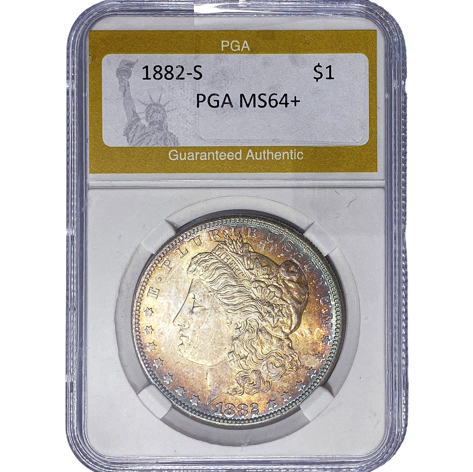1882-S Morgan Silver Dollar PGA MS64+ (1 of 2)
