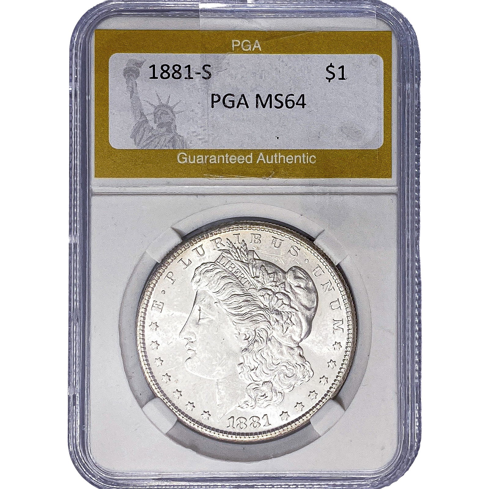 1881-S Morgan Silver Dollar PGA MS64: 1881-S Morgan Silver Dollar PGA MS64