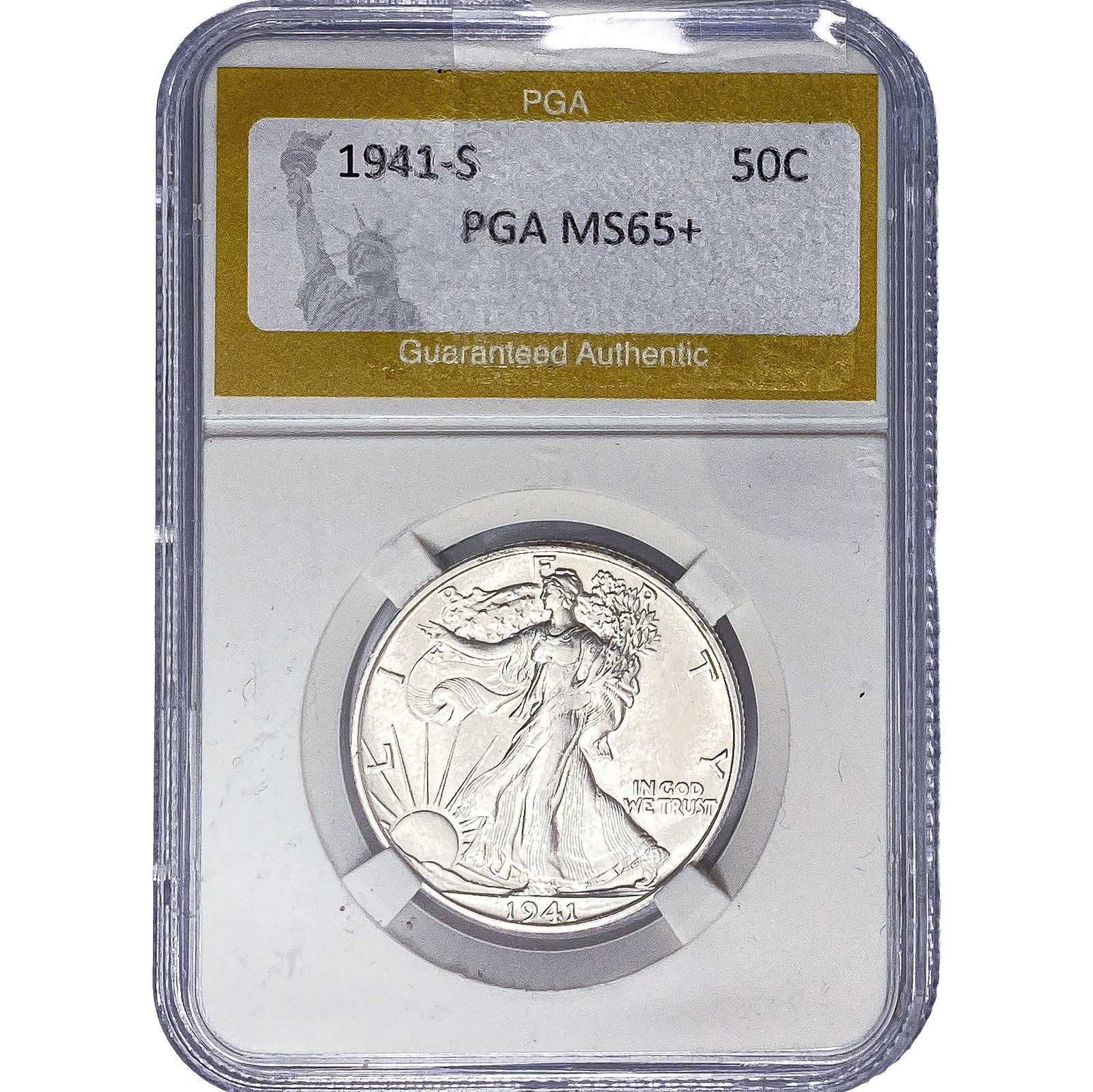 1941-S Walking Liberty Half Dollar PGA MS65+: 1941-S Walking Liberty Half Dollar PGA MS65+