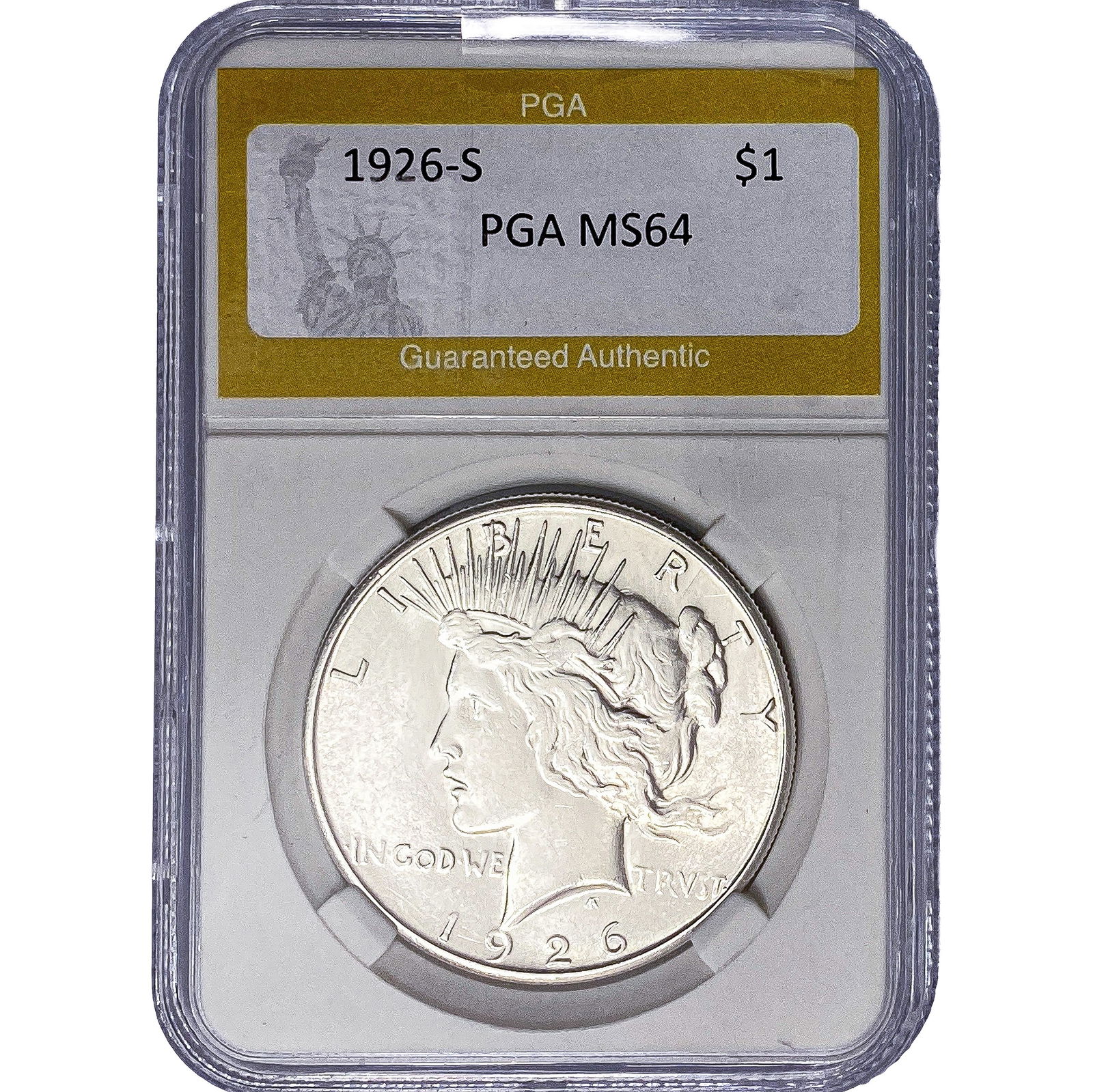 1926-S Silver Peace Dollar PGA MS64 (1 of 2)