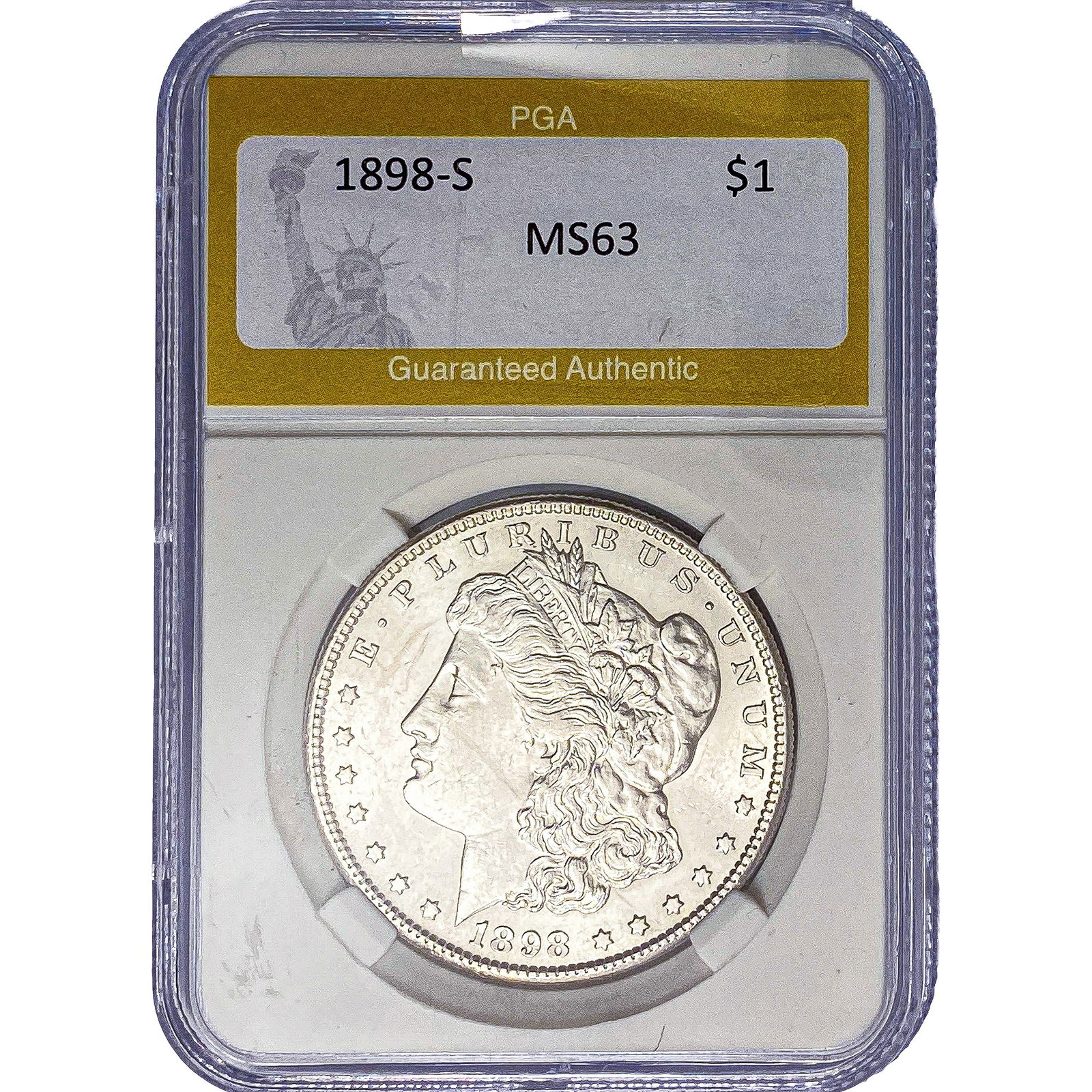 1898-S Morgan Silver Dollar PGA MS63 (1 of 2)