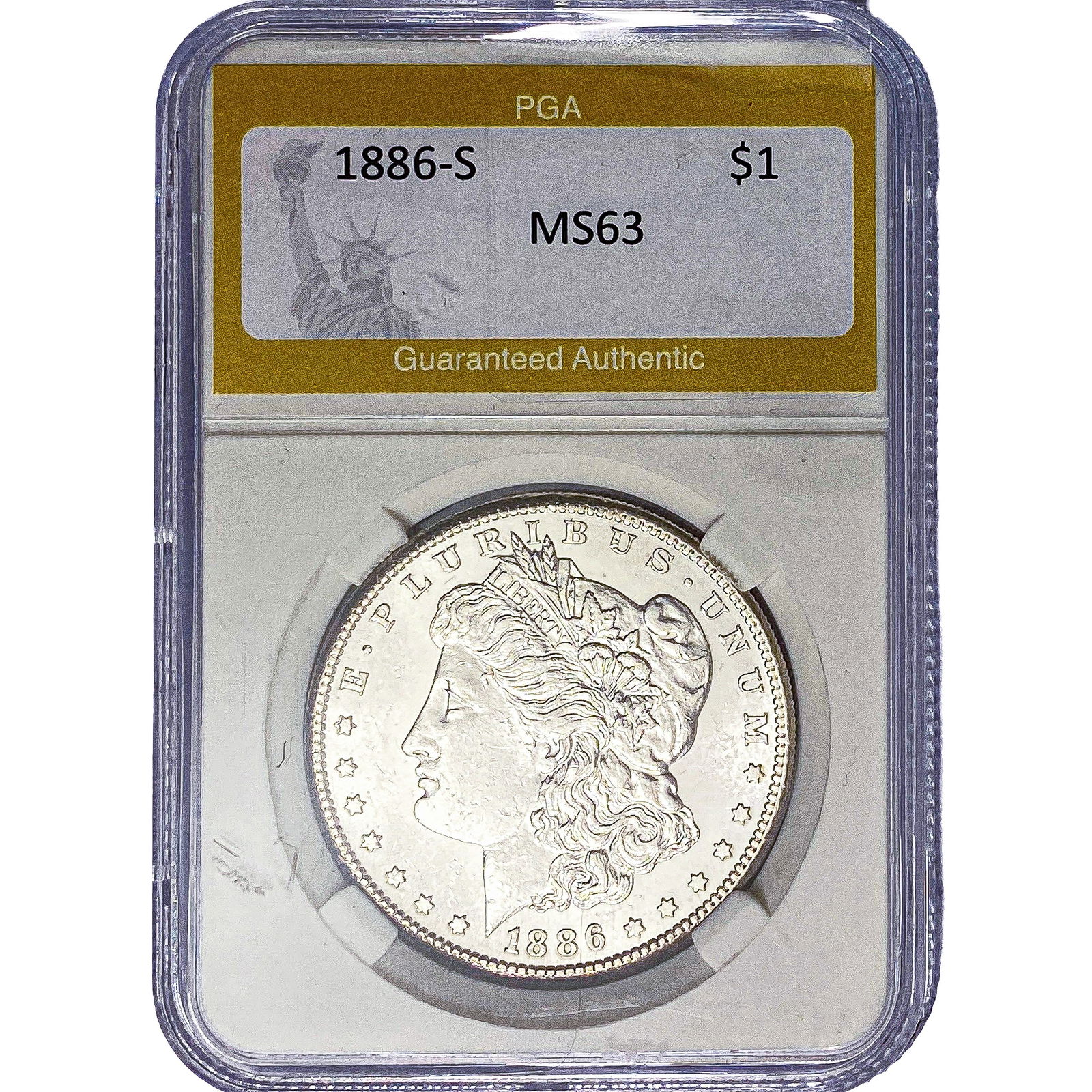 1886-S Morgan Silver Dollar PGA MS63 (1 of 2)