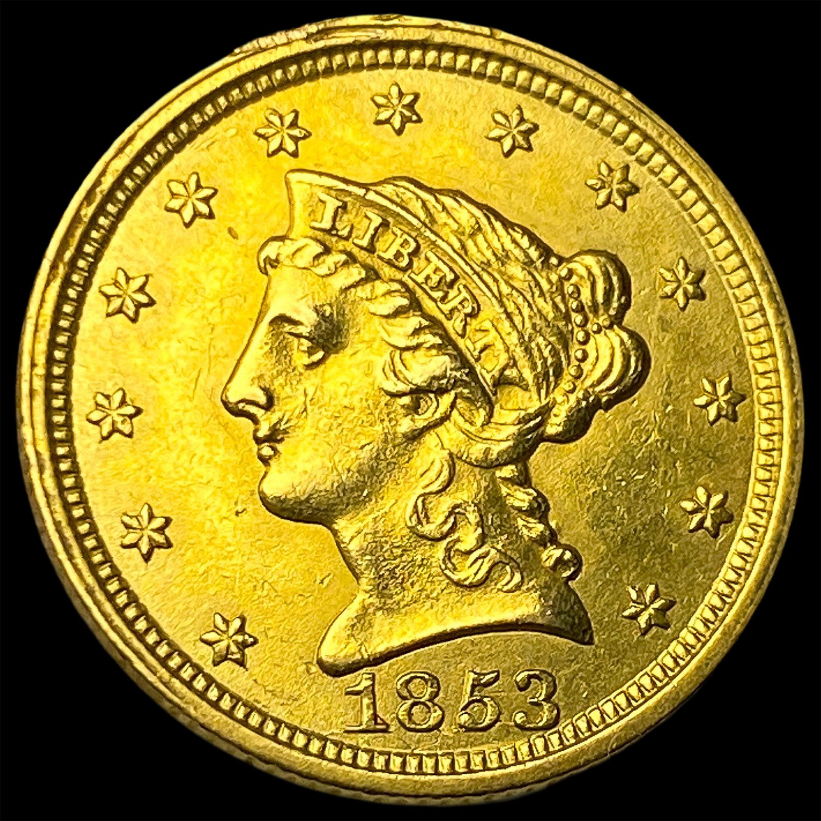 1853 Liberty Head Gold Quarter Eagle $2.50 CLOSELY UNCIRCULATED (1 of 2)