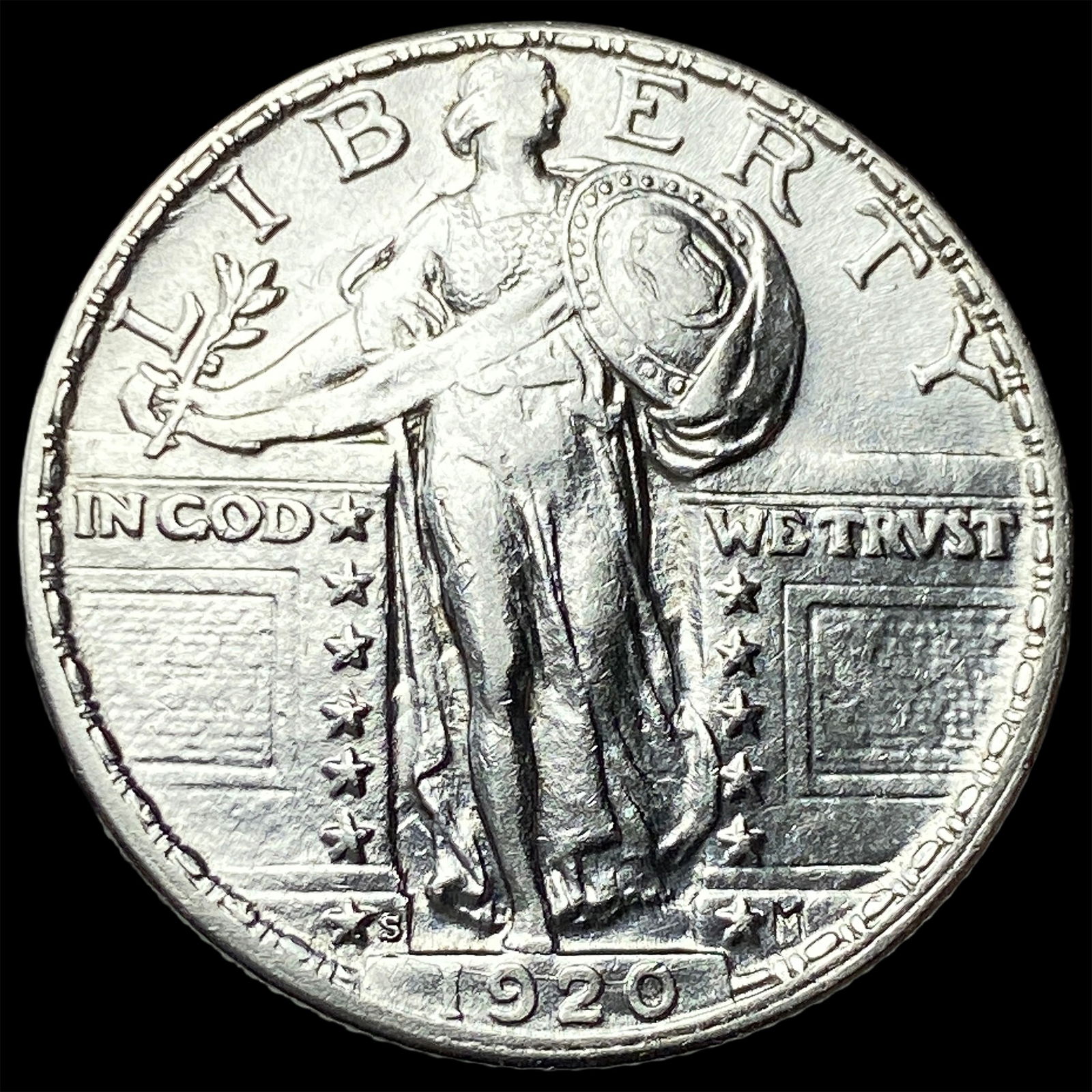 1920-S Silver Standing Liberty Quarter CHOICE AU (1 of 2)