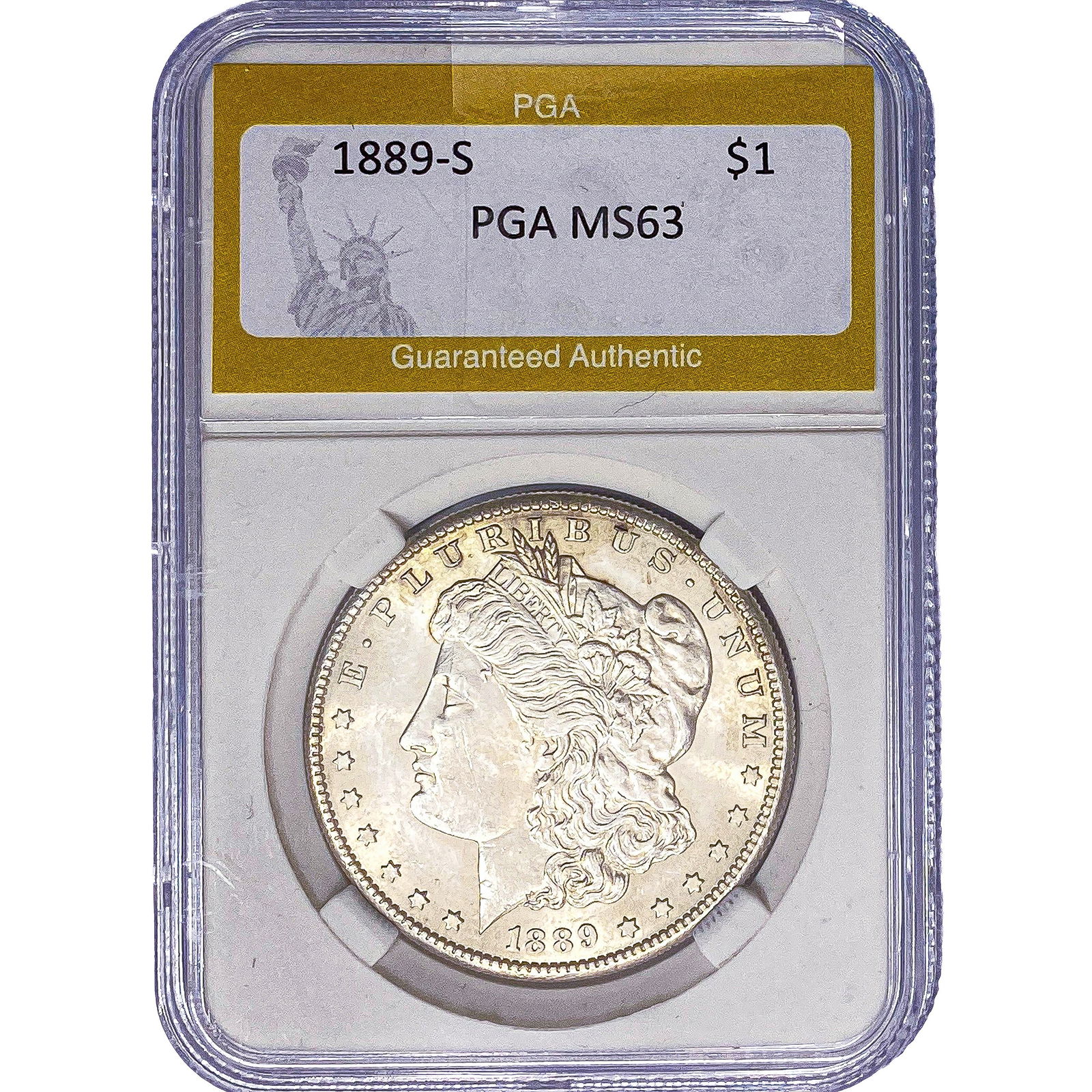 1889-S Morgan Silver Dollar PGA MS63 (1 of 2)
