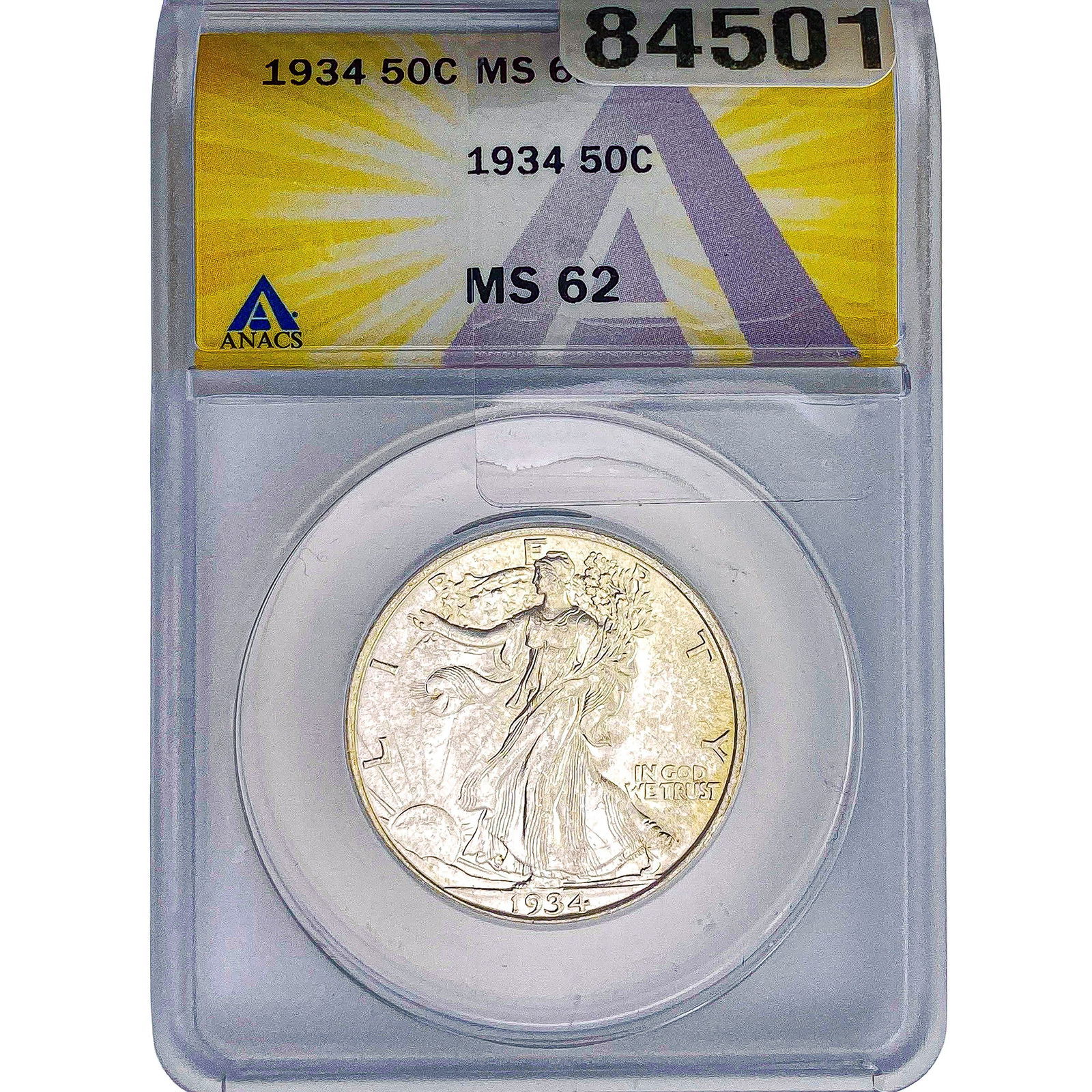 1934 Walking Liberty Half Dollar ANACS MS62 (1 of 2)