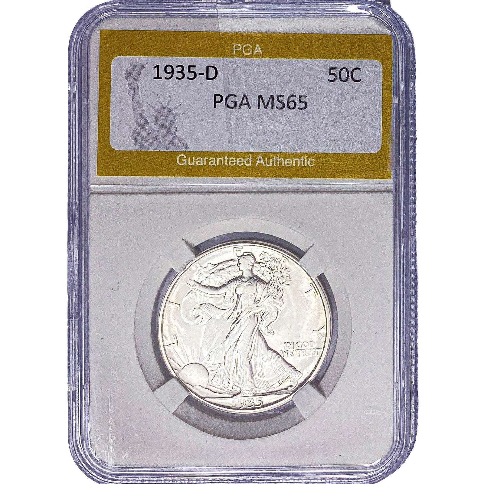 1935-D Walking Liberty Half Dollar PGA MS65: 1935-D Walking Liberty Half Dollar PGA MS65