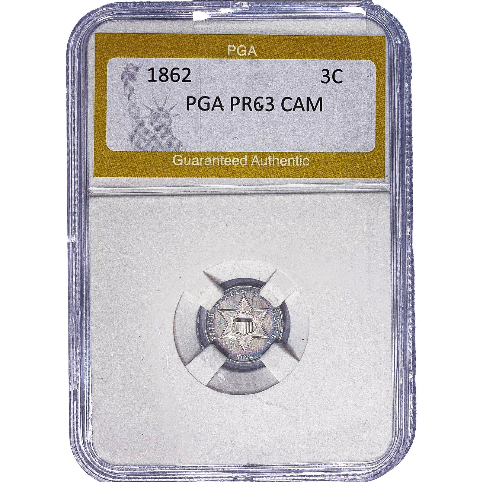 1862 Silver Three Cent PGA PR63 CAM (1 of 2)