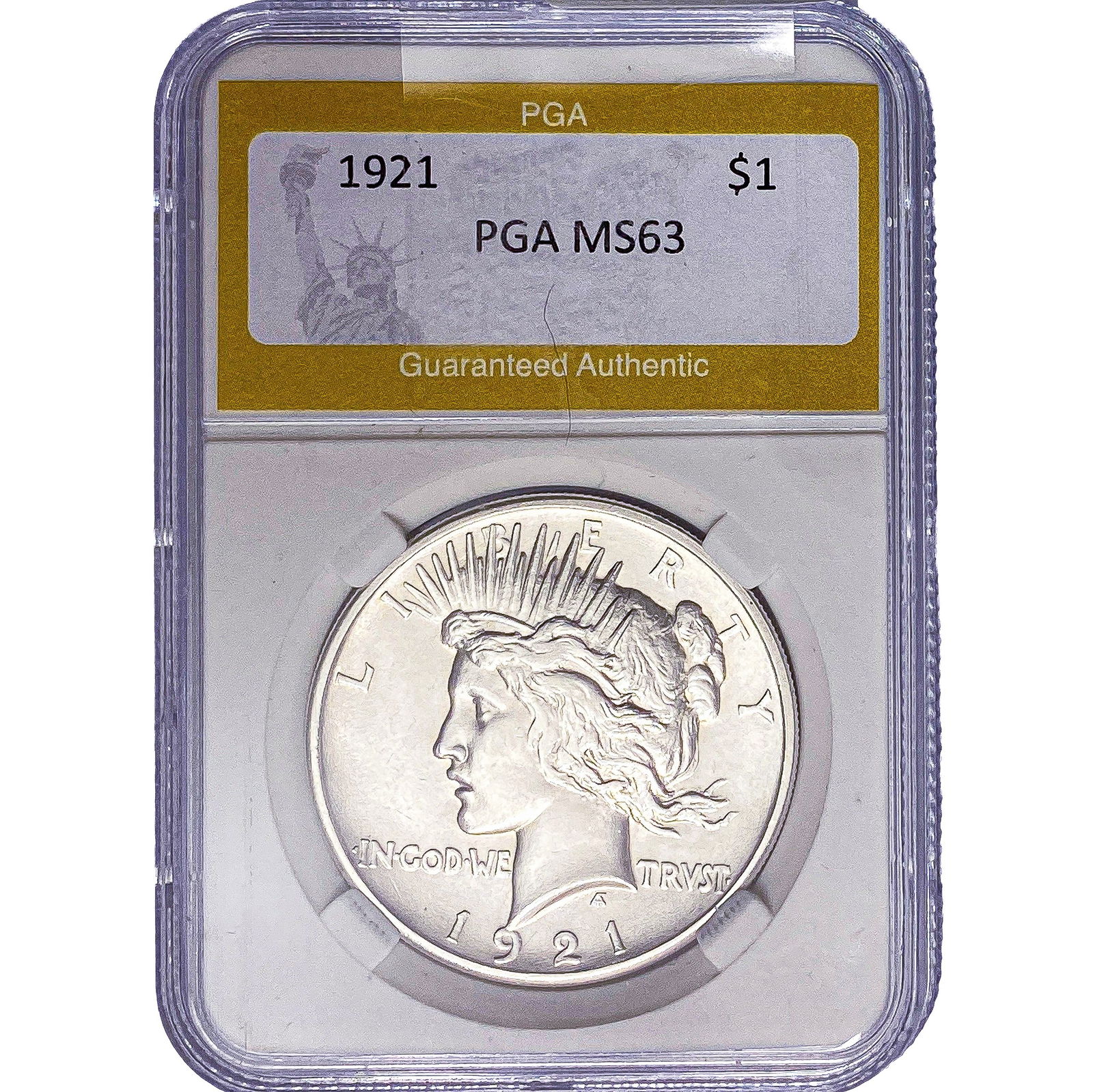 1921 Silver Peace Dollar PGA MS63 (1 of 2)